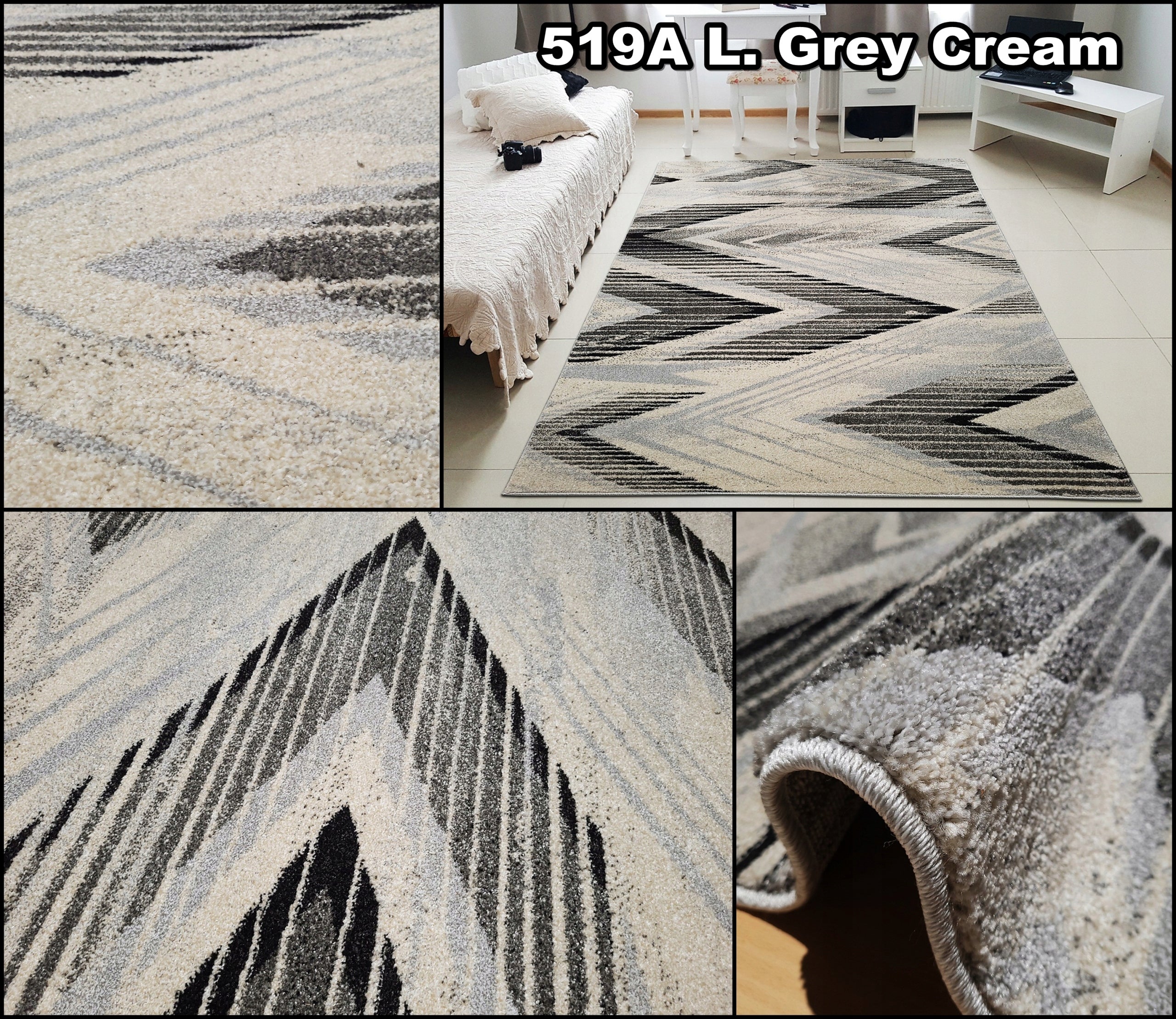 Carpet 200x290 RIO Turkish Friz Densely Woven ~200x300 Room Beige Grey MIX Color multicolor