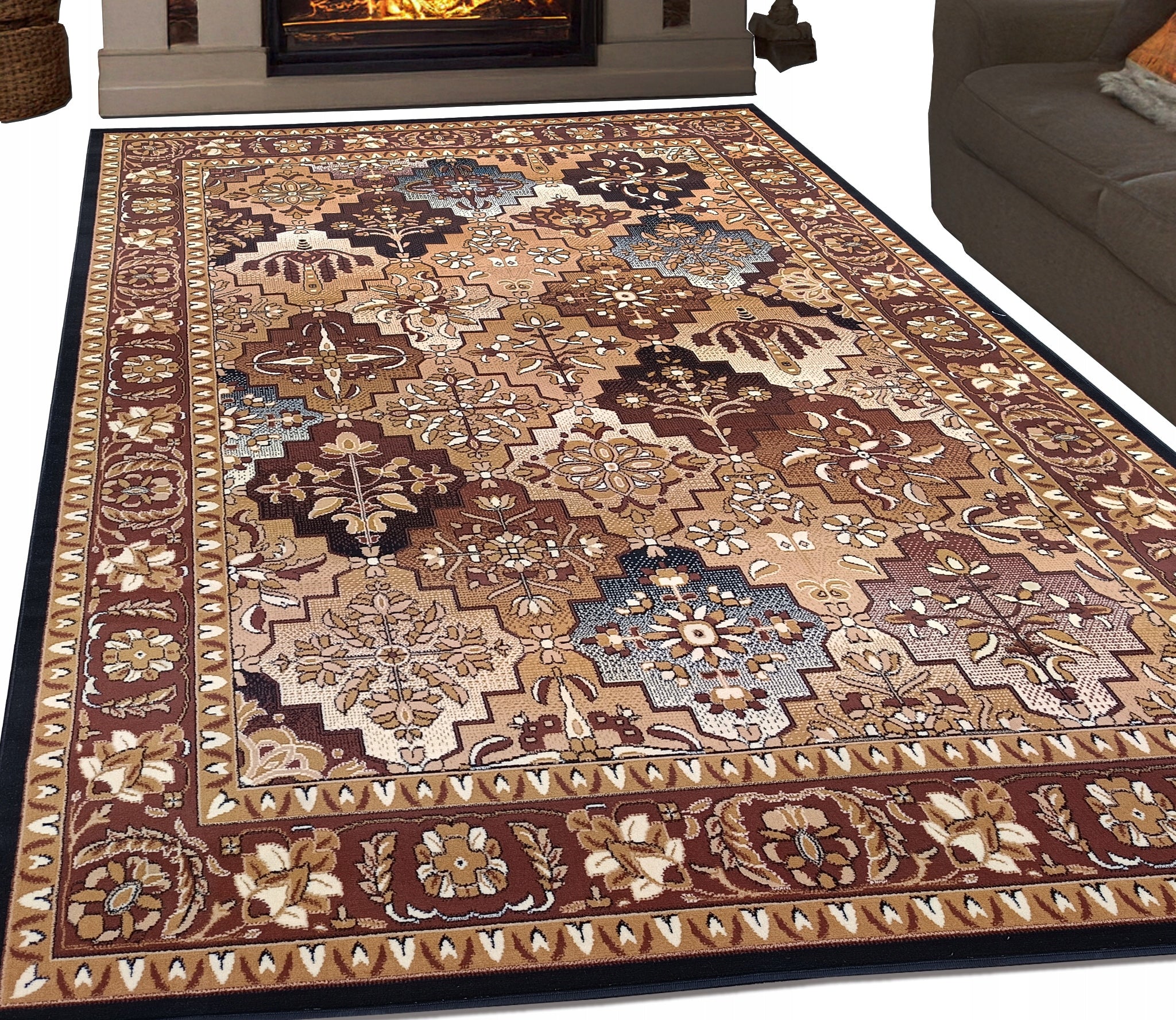 Carpet 250x350 cm Alfa Belgian Woven Solid Various Designs for Living Room