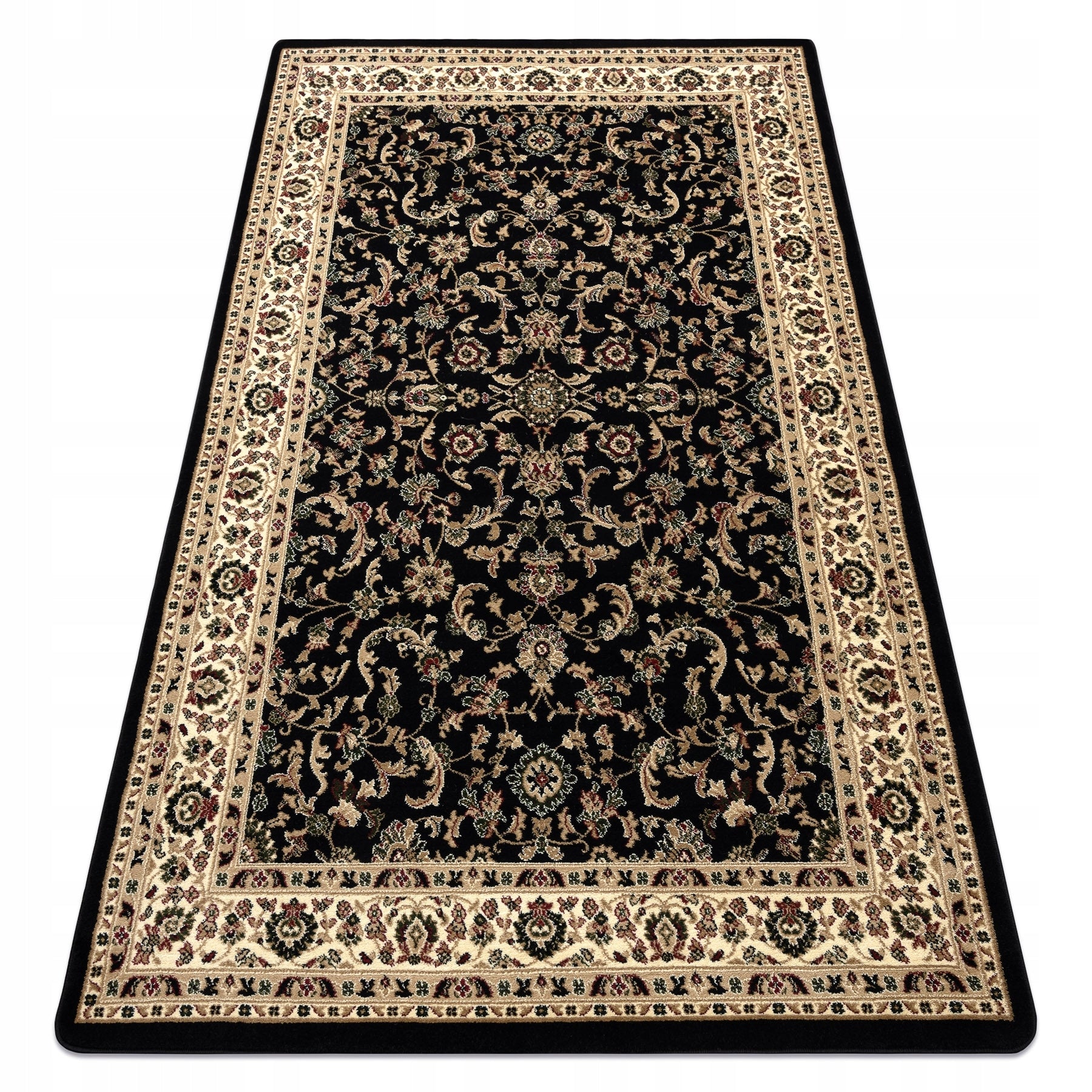 Carpet CLASSIC TRADITIONAL MEADOW FRAME FLOWERS ROYAL black 250x350 cm Length 350 cm