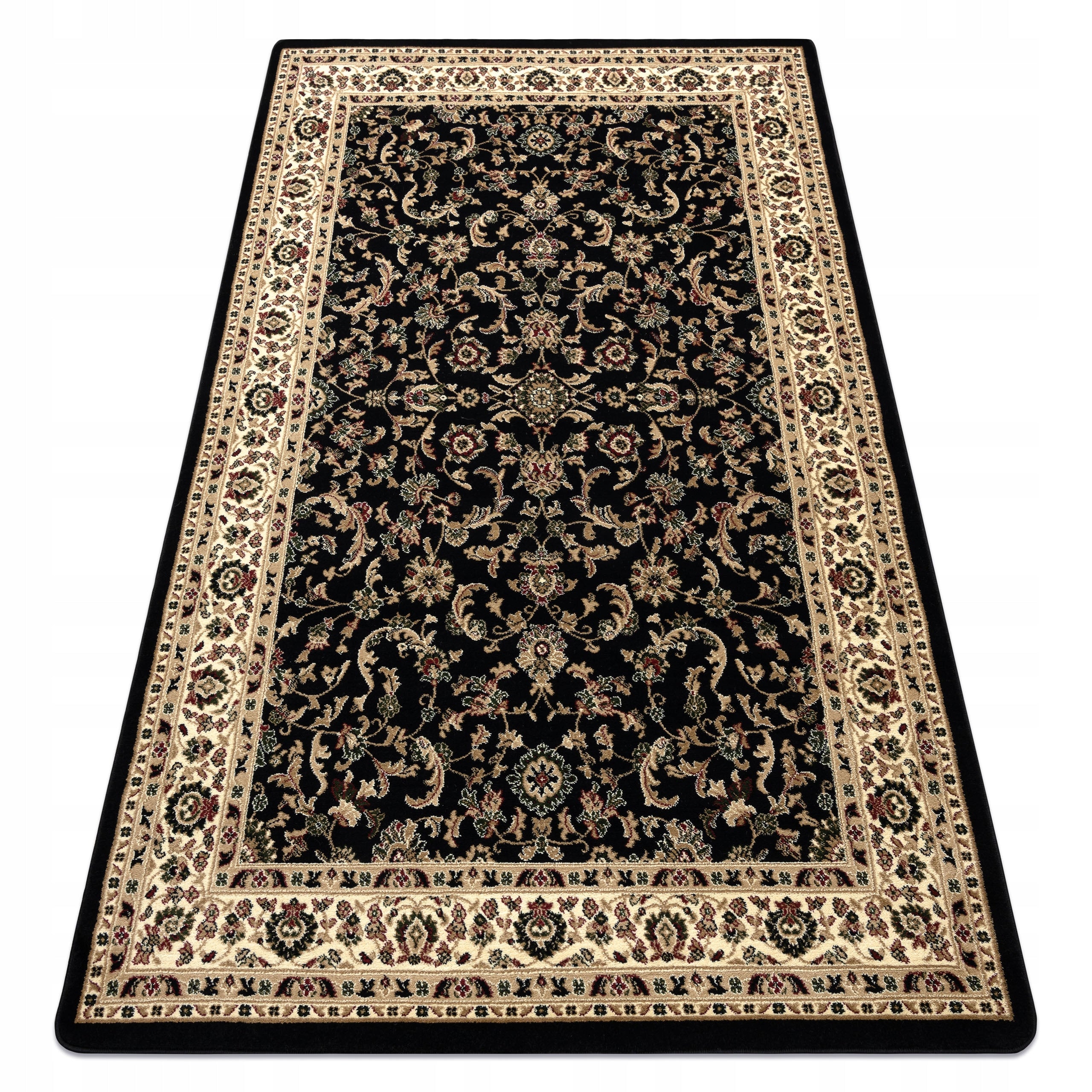Carpet CLASSIC TRADITIONAL MEADOW FRAME FLOWERS ROYAL black 250x350 cm