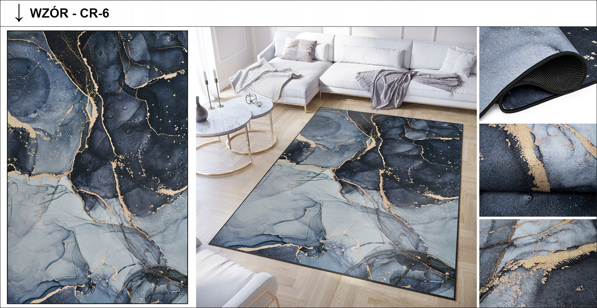 Carpet CRYSTAL 200x300 Modern Traditional Fashionable Anti-slip Printed Brand Dywany Chemex