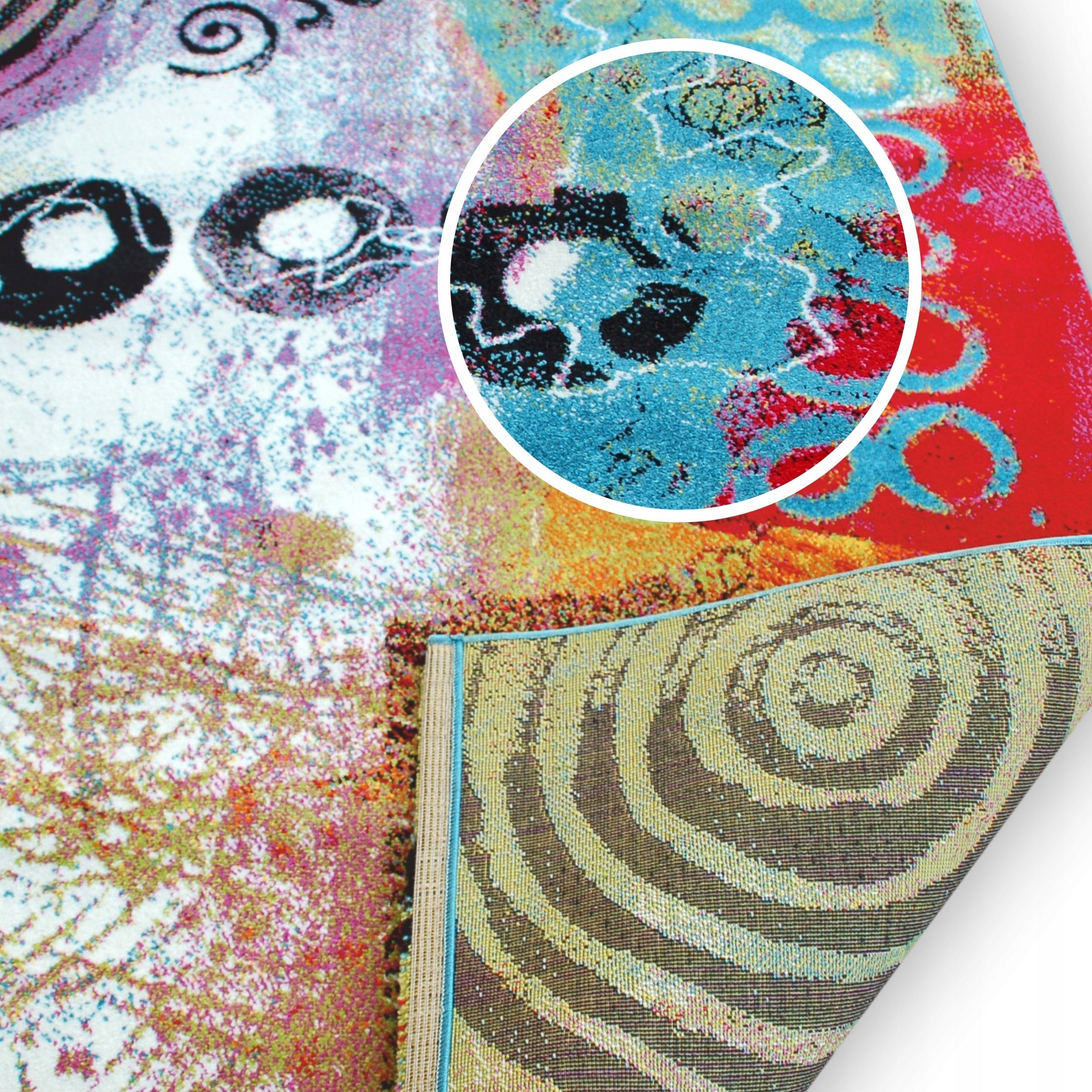 Carpet Colorful FOLKLORE 120x170 cm Abstract Modern Soft for Living Room Length 170 cm