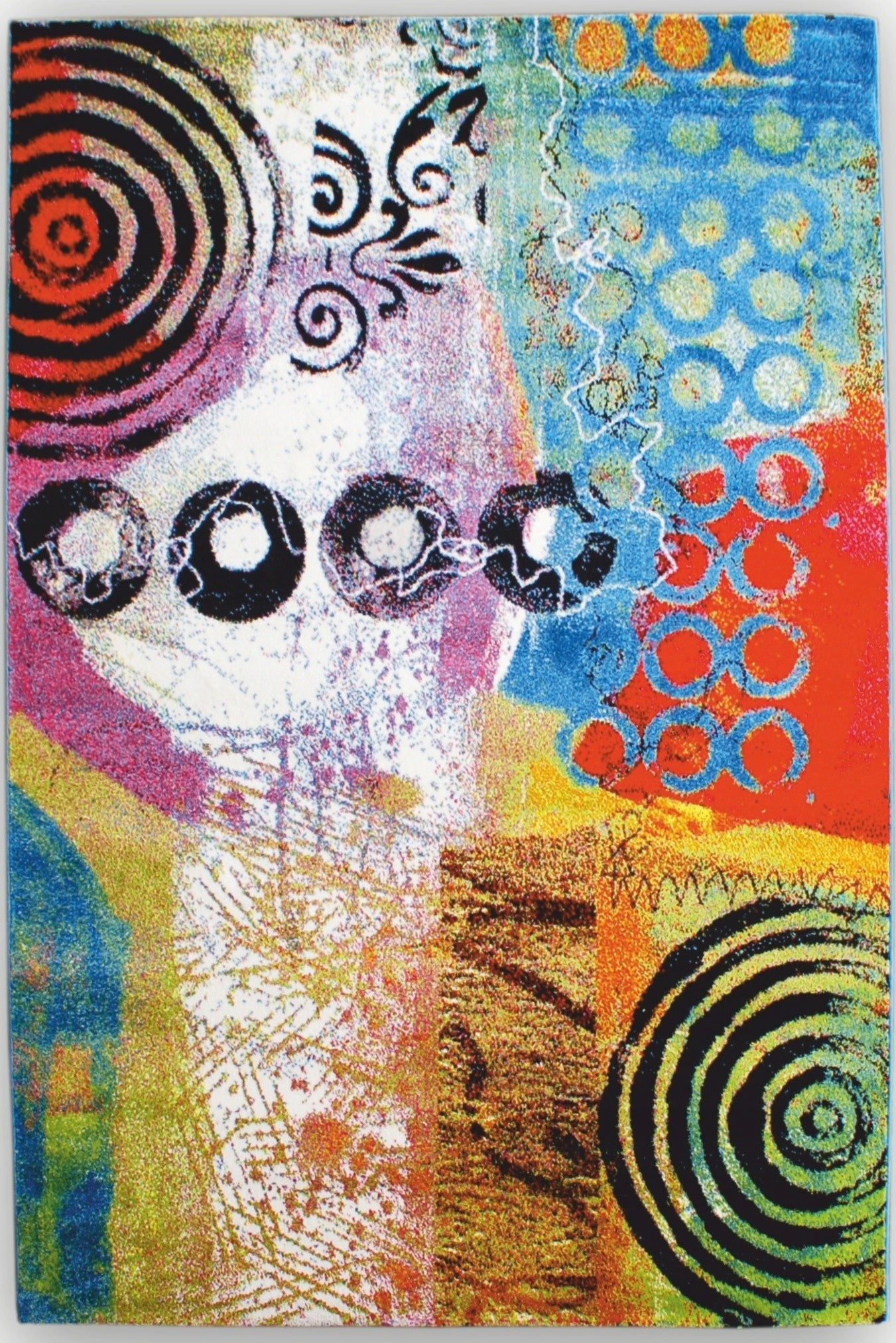 Carpet Colorful FOLKLORE 120x170 cm Abstract Modern Soft for Living Room