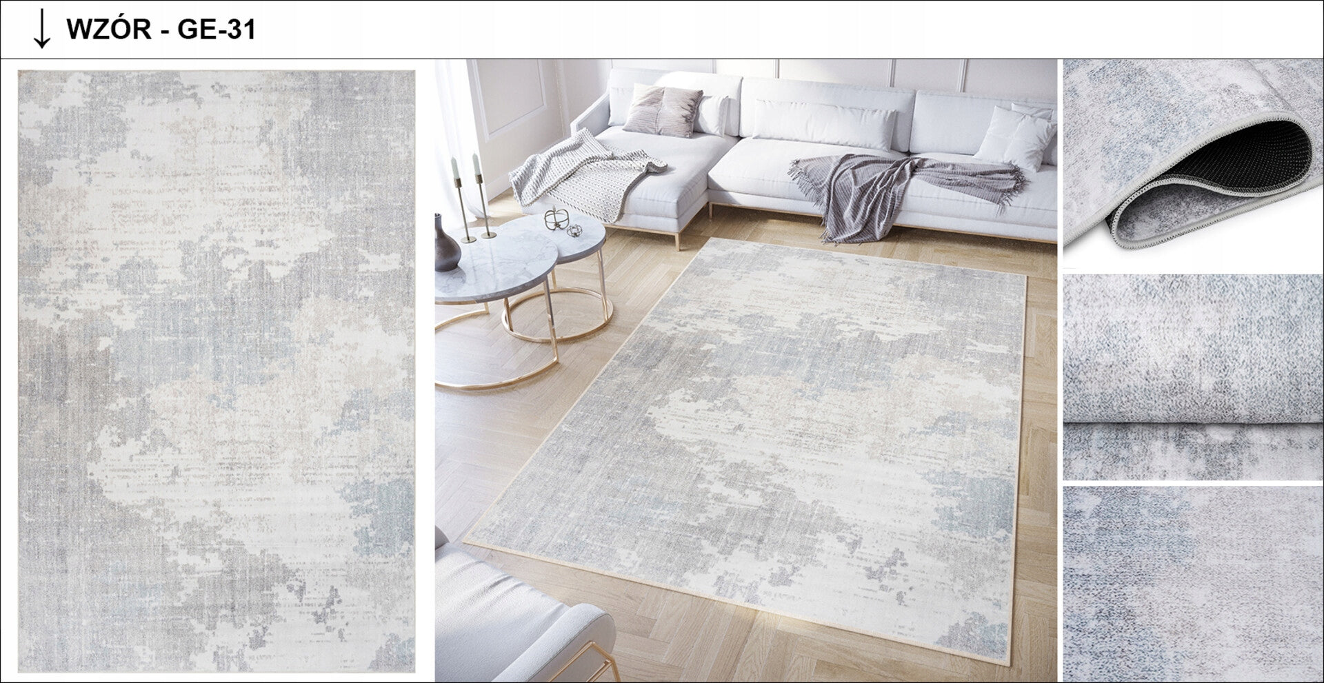 Carpet DOVE 140x200 Modern Fashionable Elegant Anti-slip Printed Brand Dywany Chemex