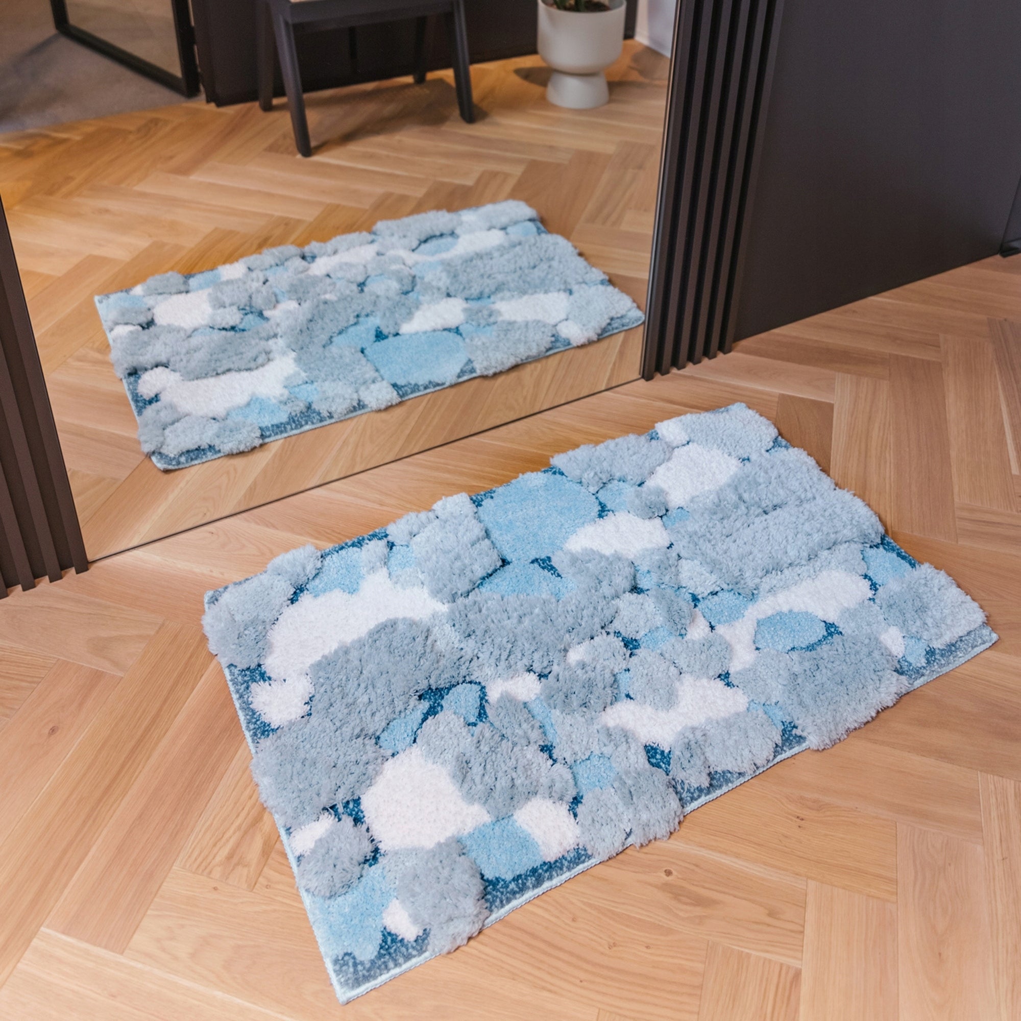 Carpet Decorative Shaggy Fluffy Soft Thick Colorful 50x80cm Blue Brand e-floor