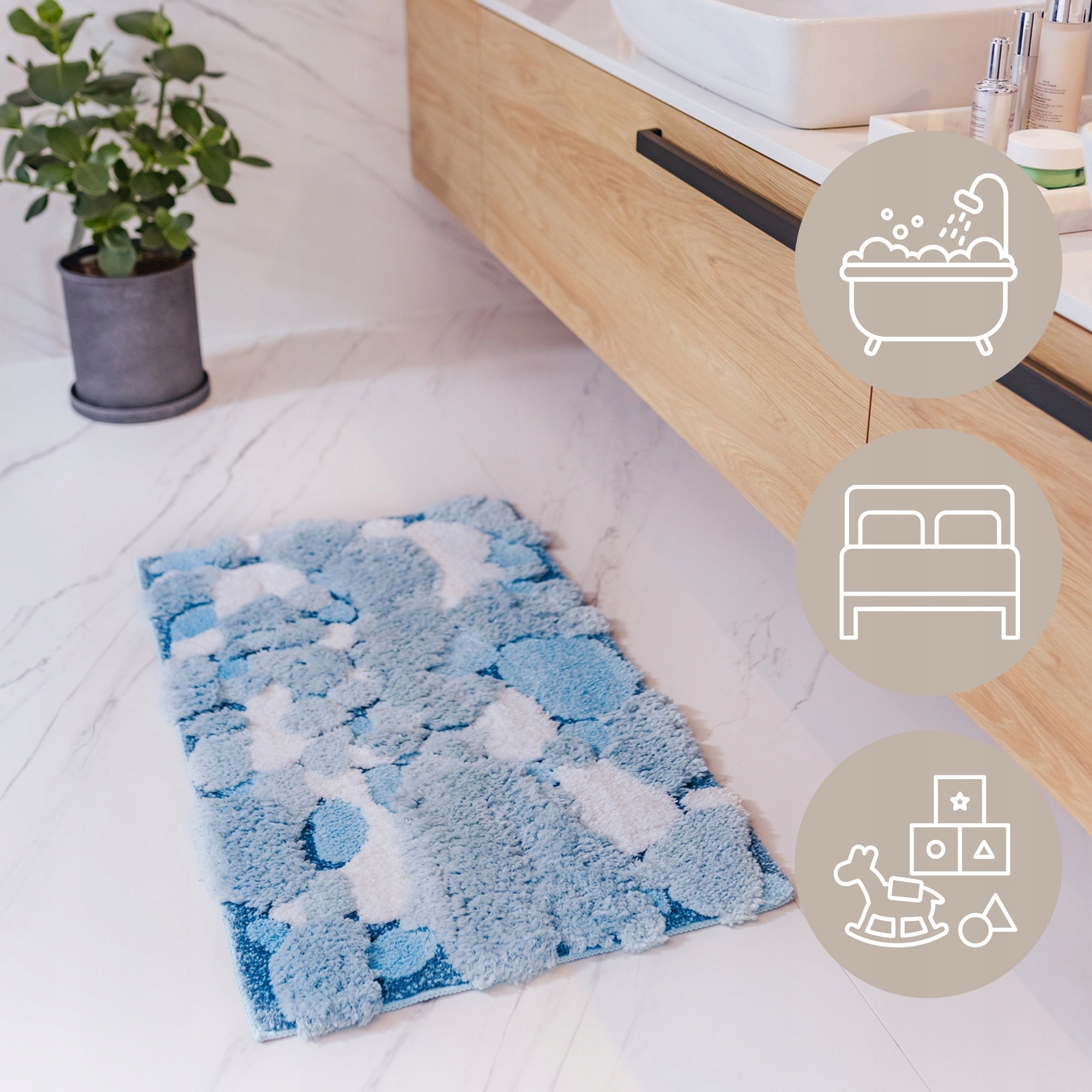 Carpet Decorative Shaggy Fluffy Soft Thick Colorful 50x80cm Blue EAN (GTIN) 5904024203643