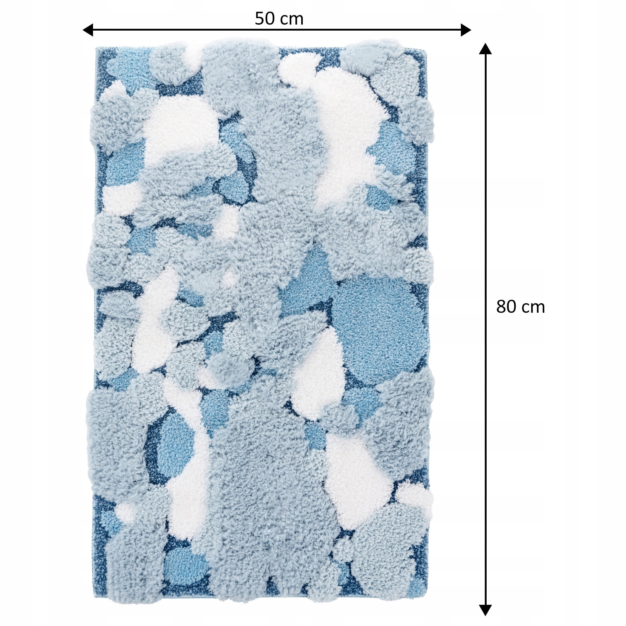Carpet Decorative Shaggy Fluffy Soft Thick Colorful 50x80cm Blue Length 80 cm