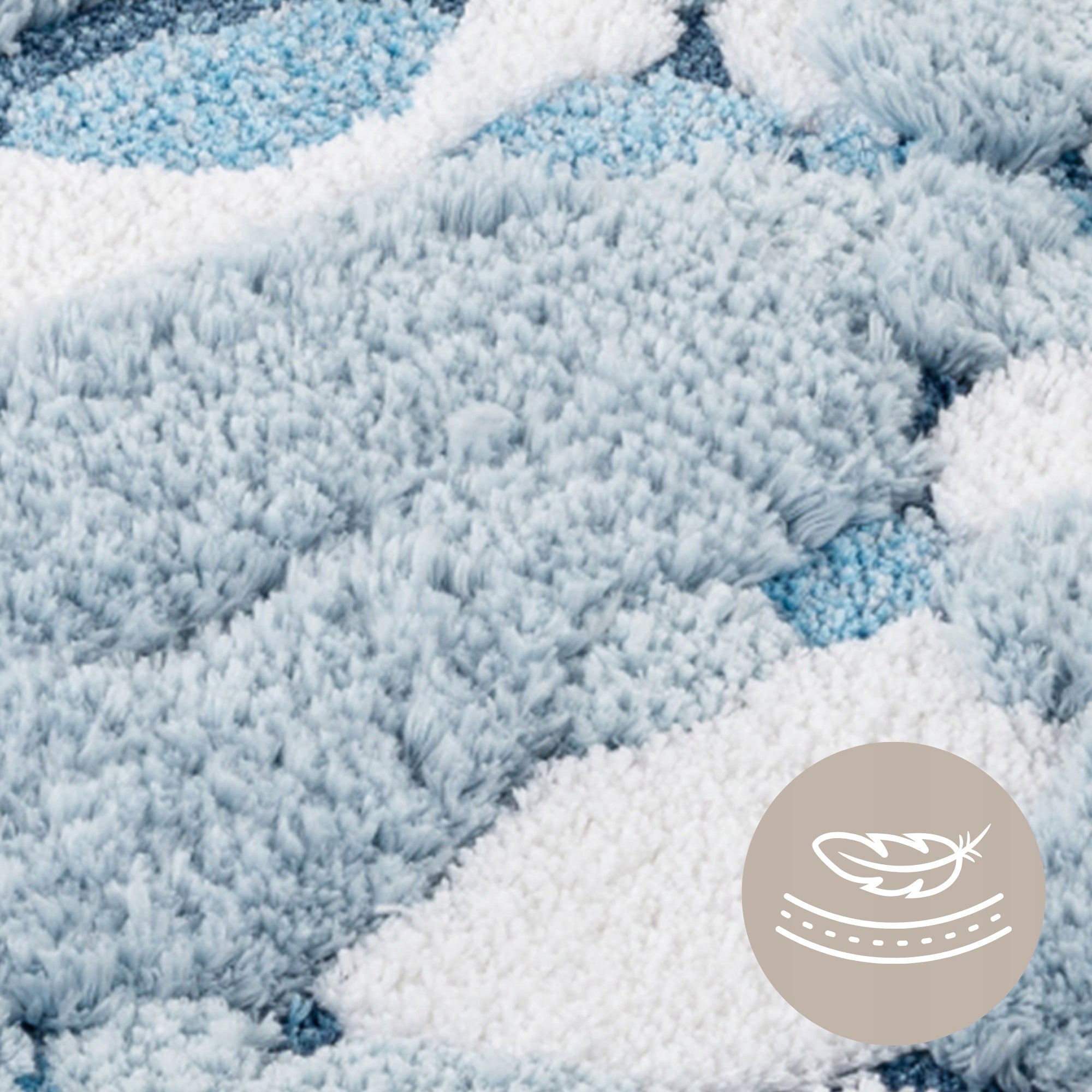 Carpet Decorative Shaggy Fluffy Soft Thick Colorful 50x80cm Blue Packaging status original