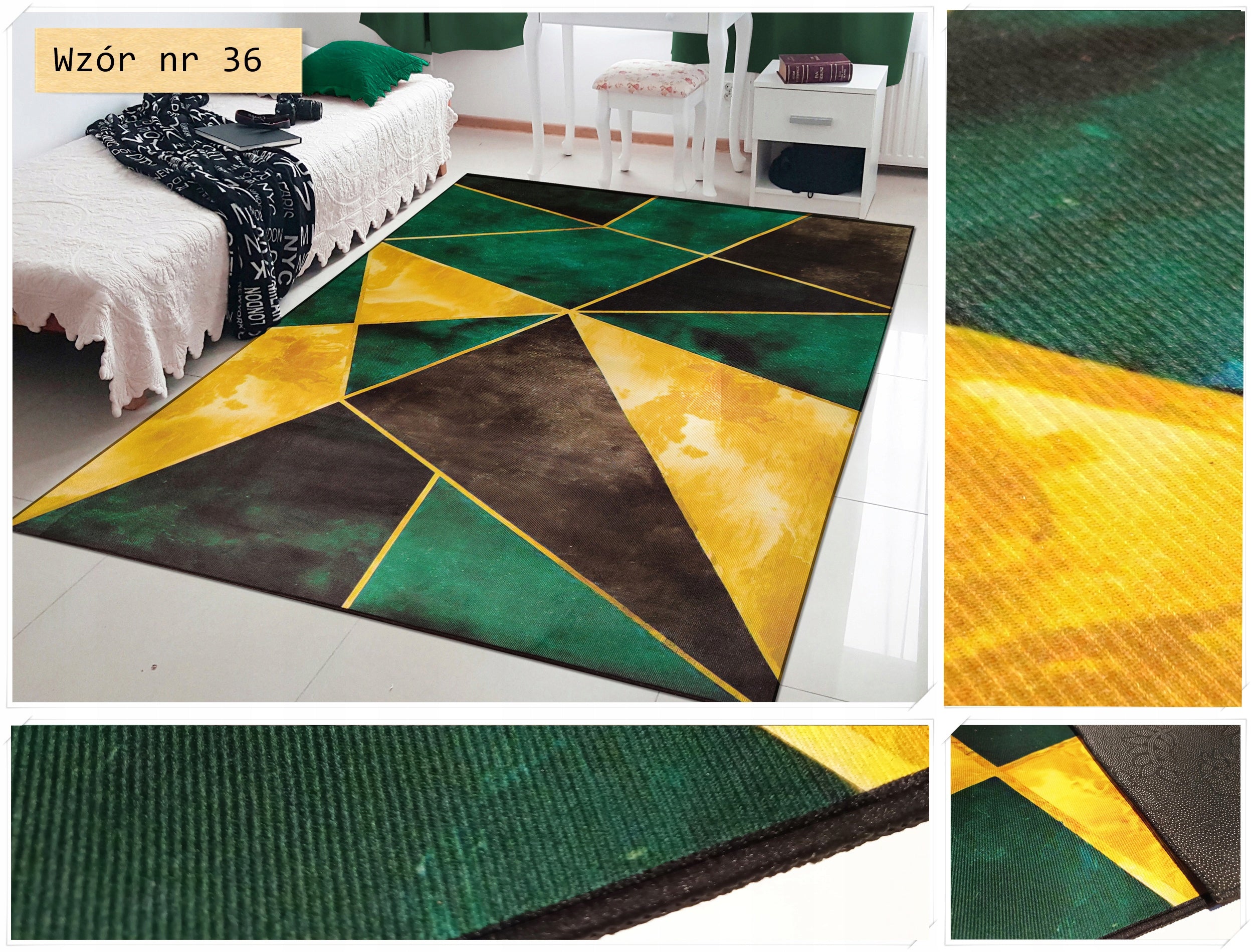 Carpet Fancy Mat 160x230 Anti-slip Various Designs colors GLAMOUR Artdeco Brand no brand