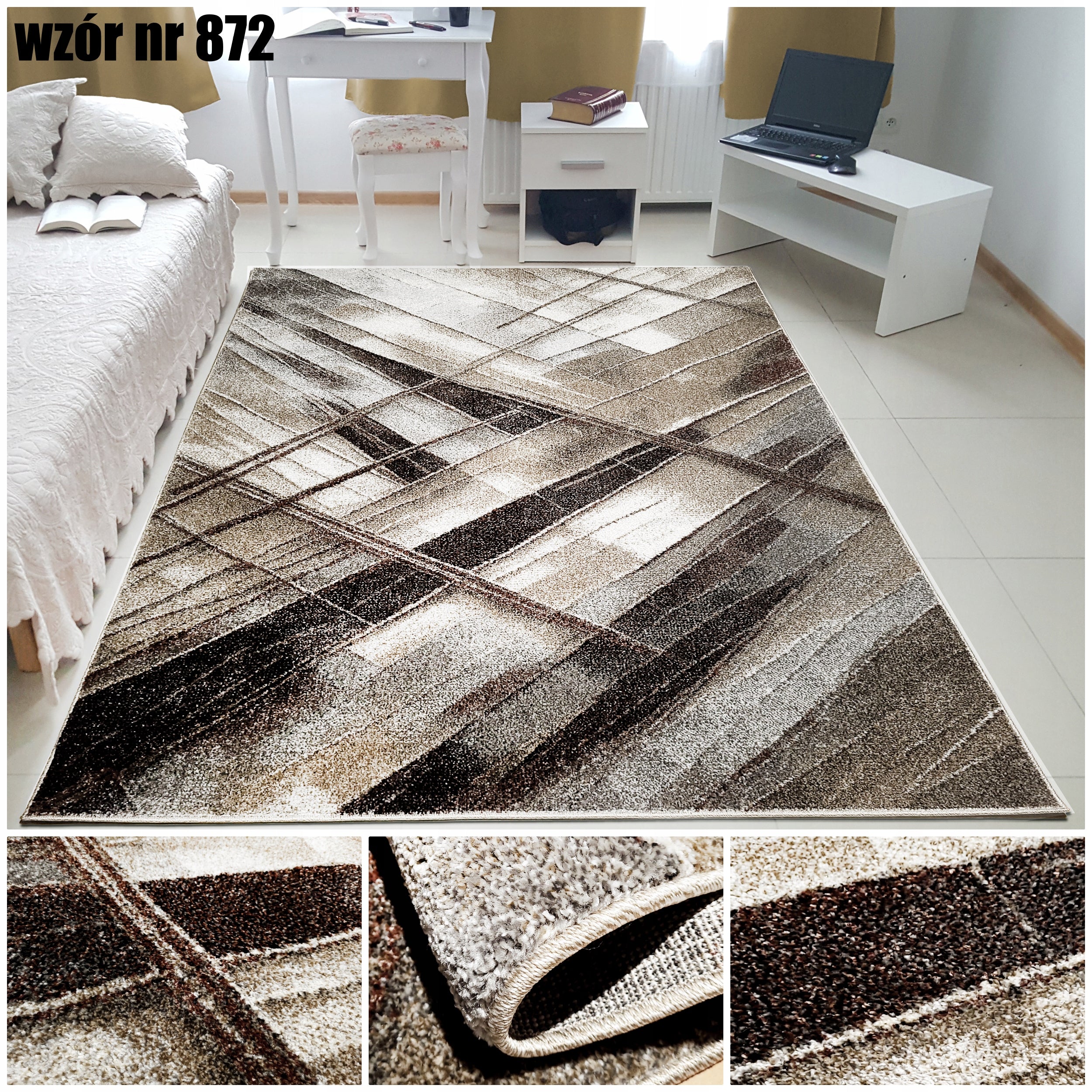 Carpet Friese VILLA 160x220 Woven Modern For Living Room Brown HQ Brand no brand