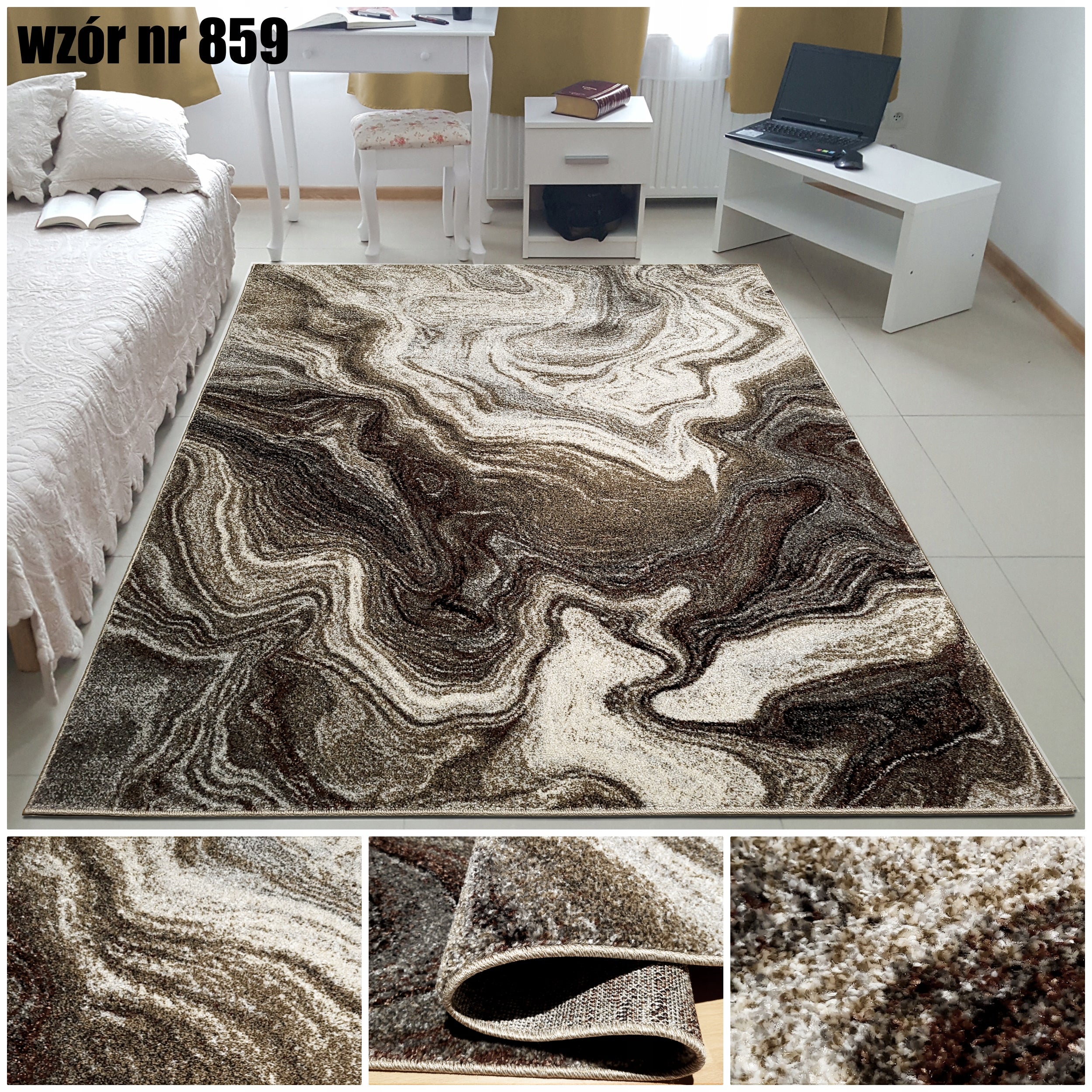 Carpet Friese VILLA 160x220 Woven Modern For Living Room Brown HQ Thickness 12 mm