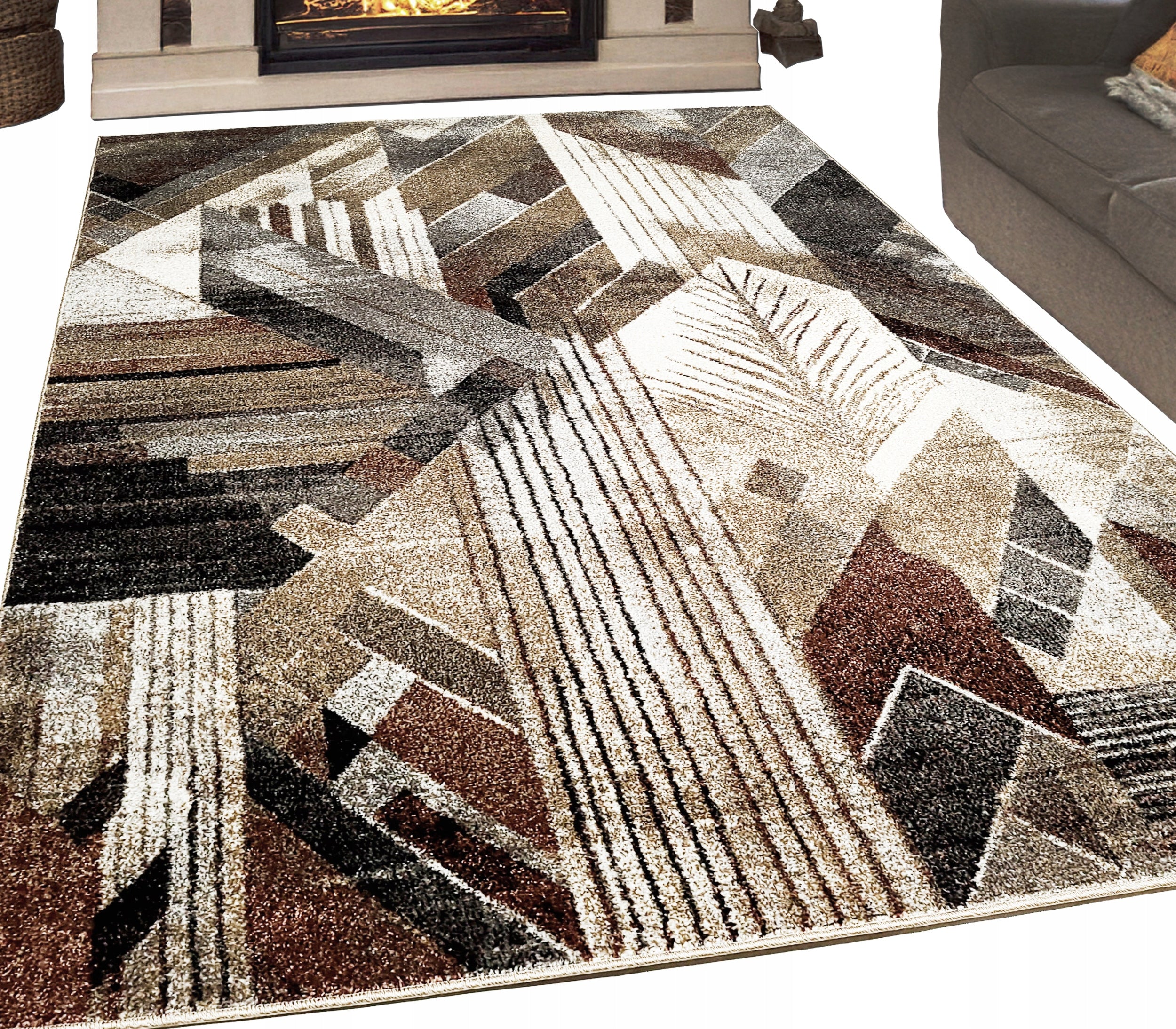 Carpet Friese VILLA 160x220 Woven Modern For Living Room Brown HQ