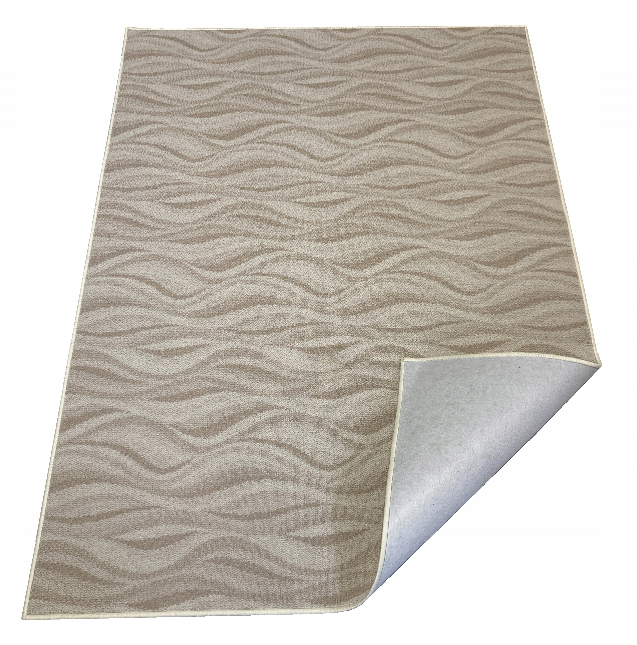 Carpet Loop 200x300 Wave Cream Beige Gray Graphite Living Room Kitchen Practical Length 300 cm