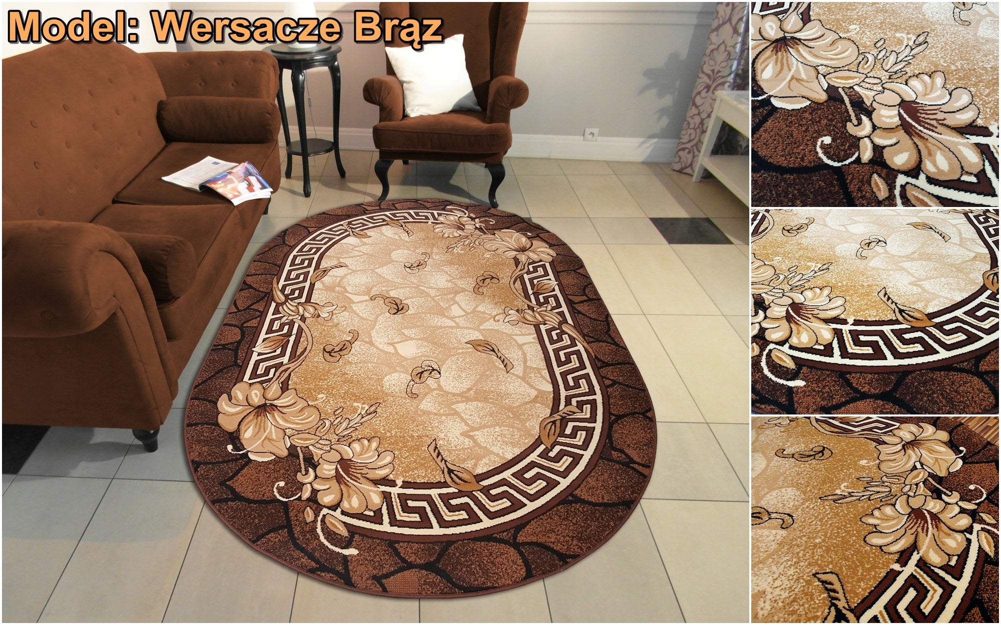 Carpet Oval Carpets Oval ALFA 200x300 Mix patterns Belgian with Hair Kind with short hair