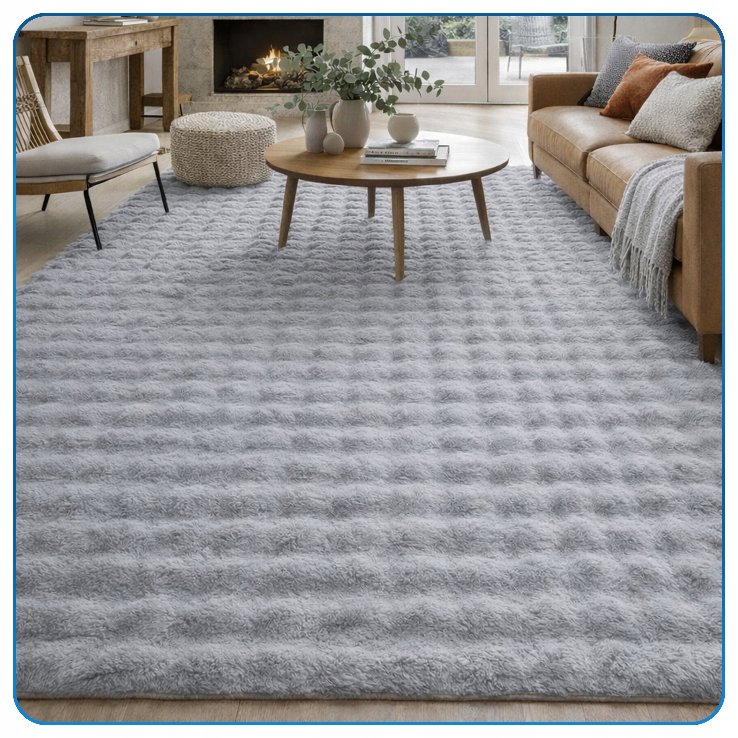 Carpet Rabbit Bubble 120x170 cm plush for living room fur rabbit velvet Thickness 30 mm