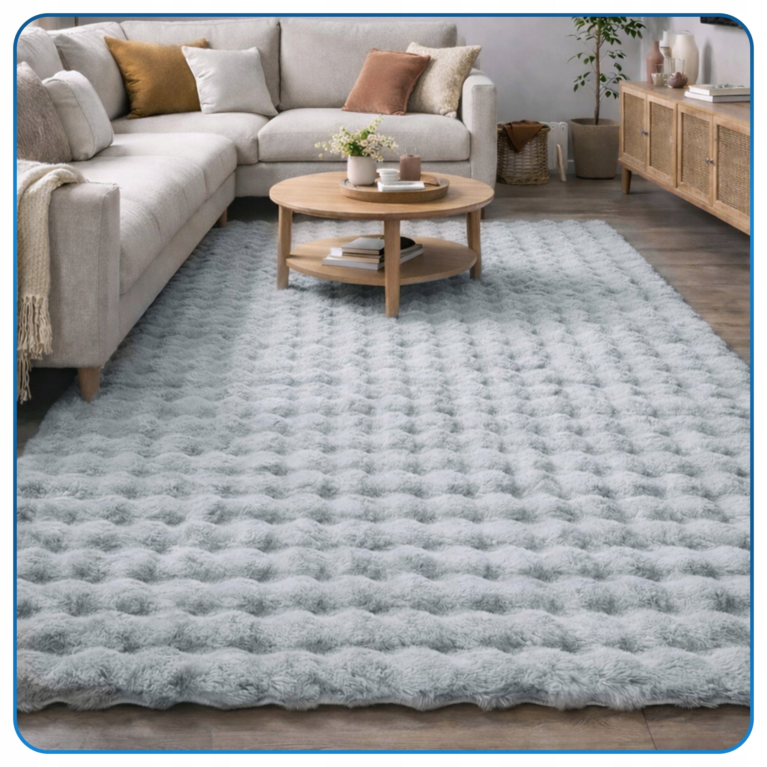 Carpet Rabbit Bubble 140x200 cm plush for living room fur rabbit velvet Length 140 cm