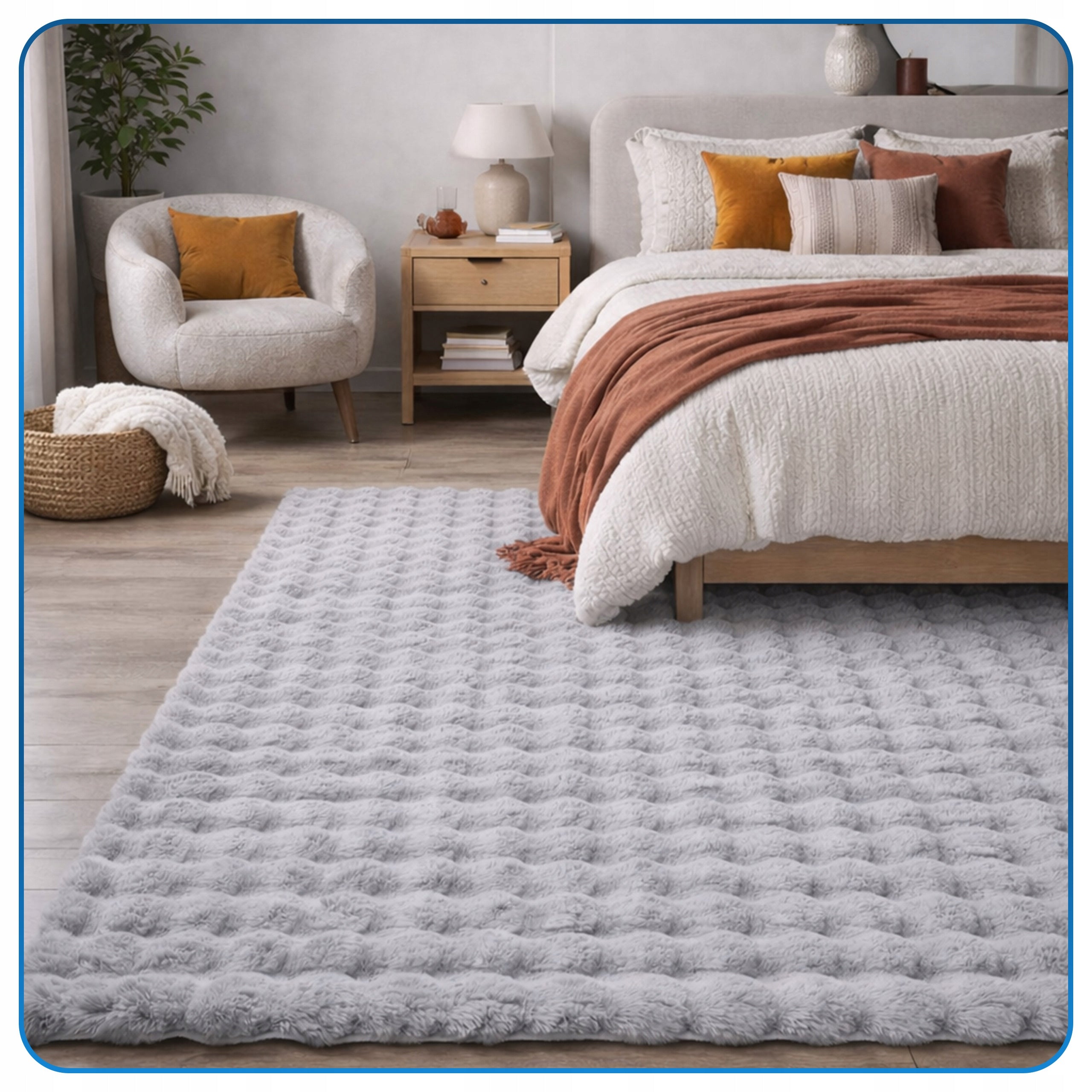 Carpet Rabbit Bubble 140x200 cm plush for living room fur rabbit velvet Shape rectangular