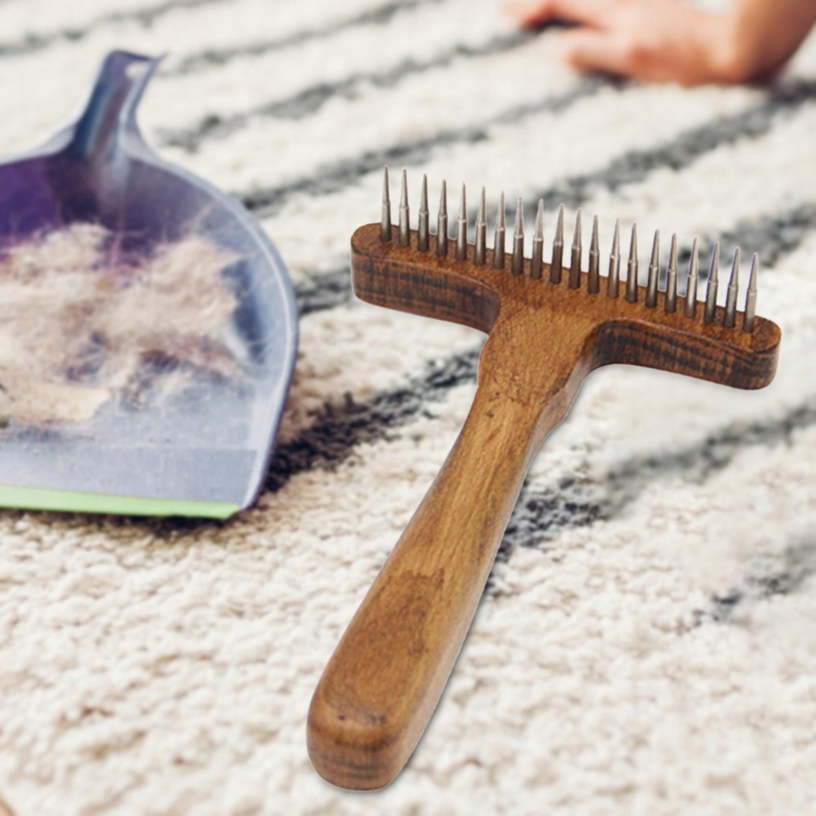 Carpet Rake Hand Held to Fluff Matted Carpets Brush,Rug Groomer Tool Pet