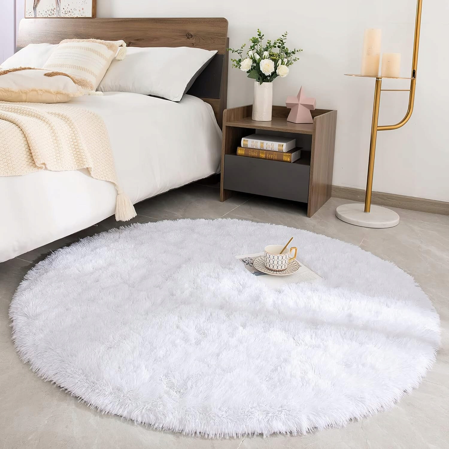 Carpet Round 200 cm Fur Shaggy For Living Room Plush Fluffy Soft XXL Kind furry