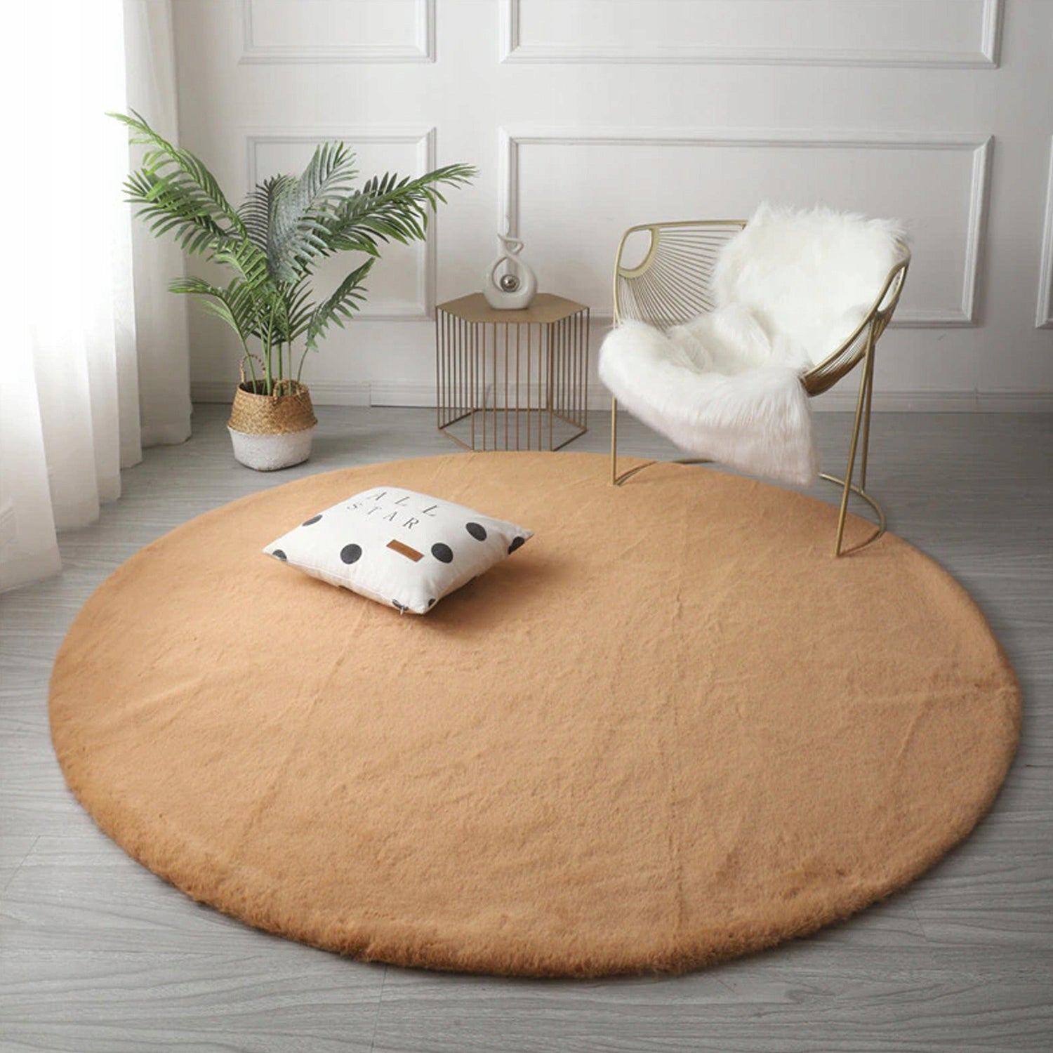 Carpet Round Rabbit rabbit fur non-slip fluffy 120x120 Brand Strado