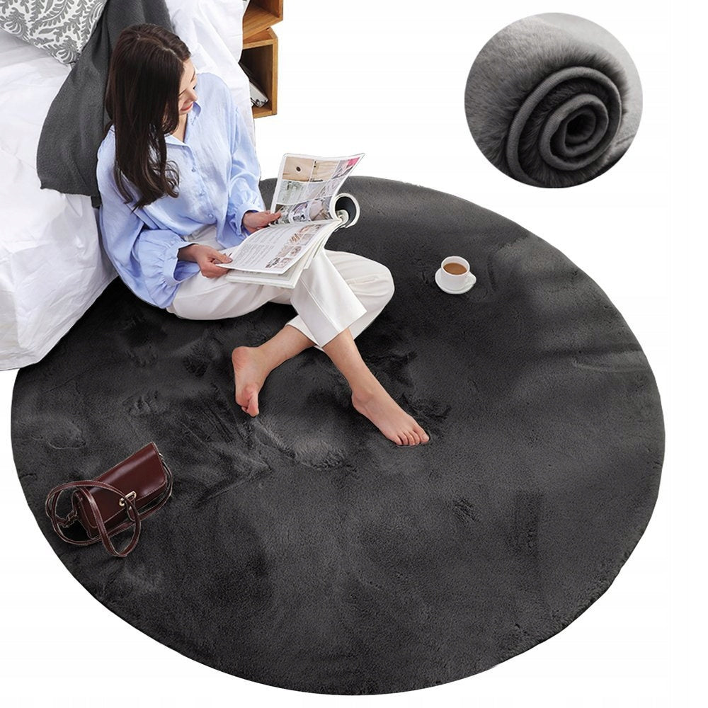 Carpet Round Rabbit rabbit fur non-slip fluffy 200x200