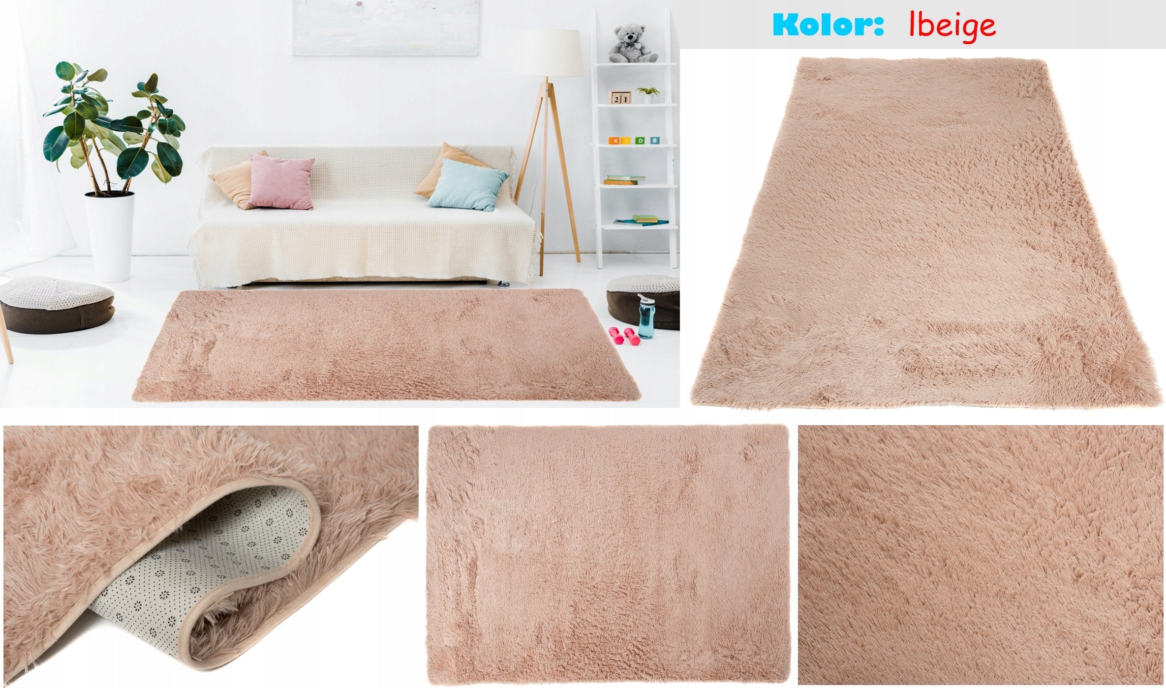 Carpet SILK 200x300 Shaggy Plush Soft Hairy Product width 200 cm