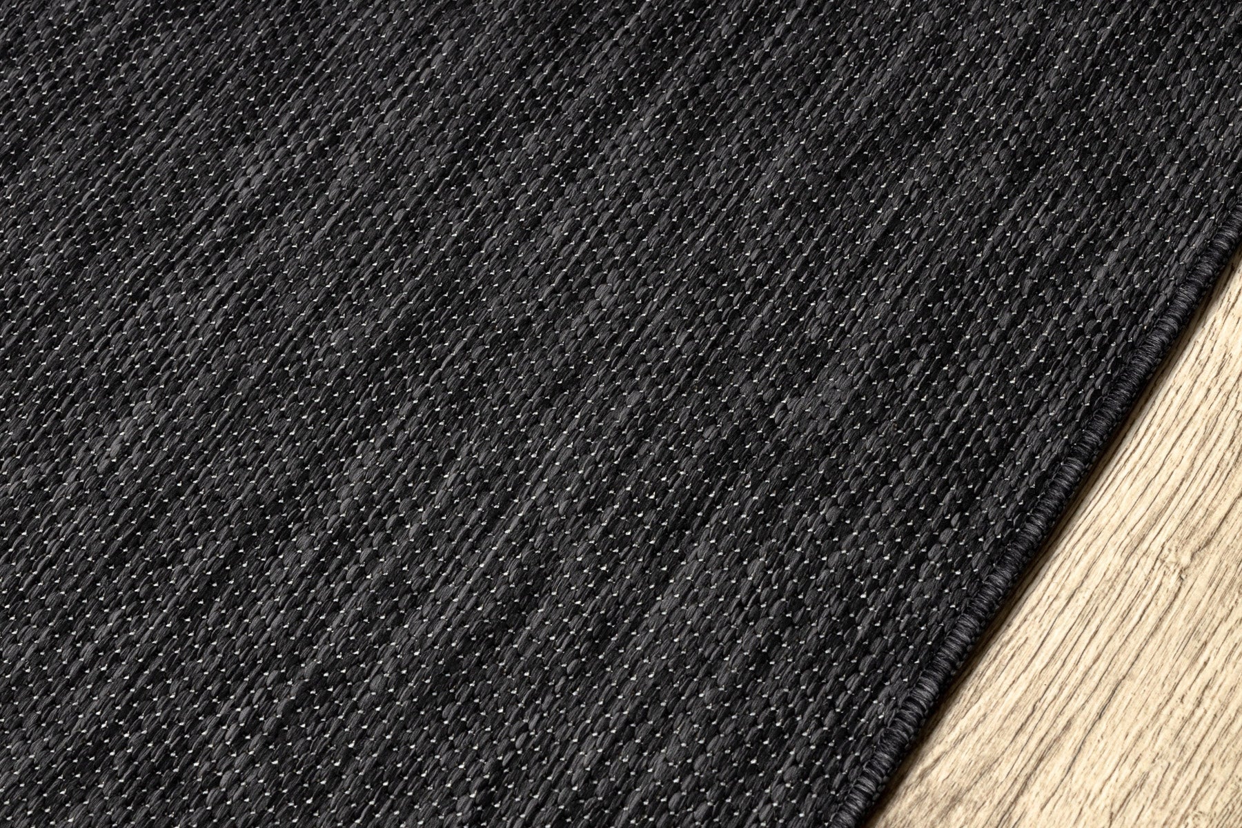 Carpet STRING SION flat weaving black TERRACE WITHOUT PATTERN 140x190 cm Product width 140 cm