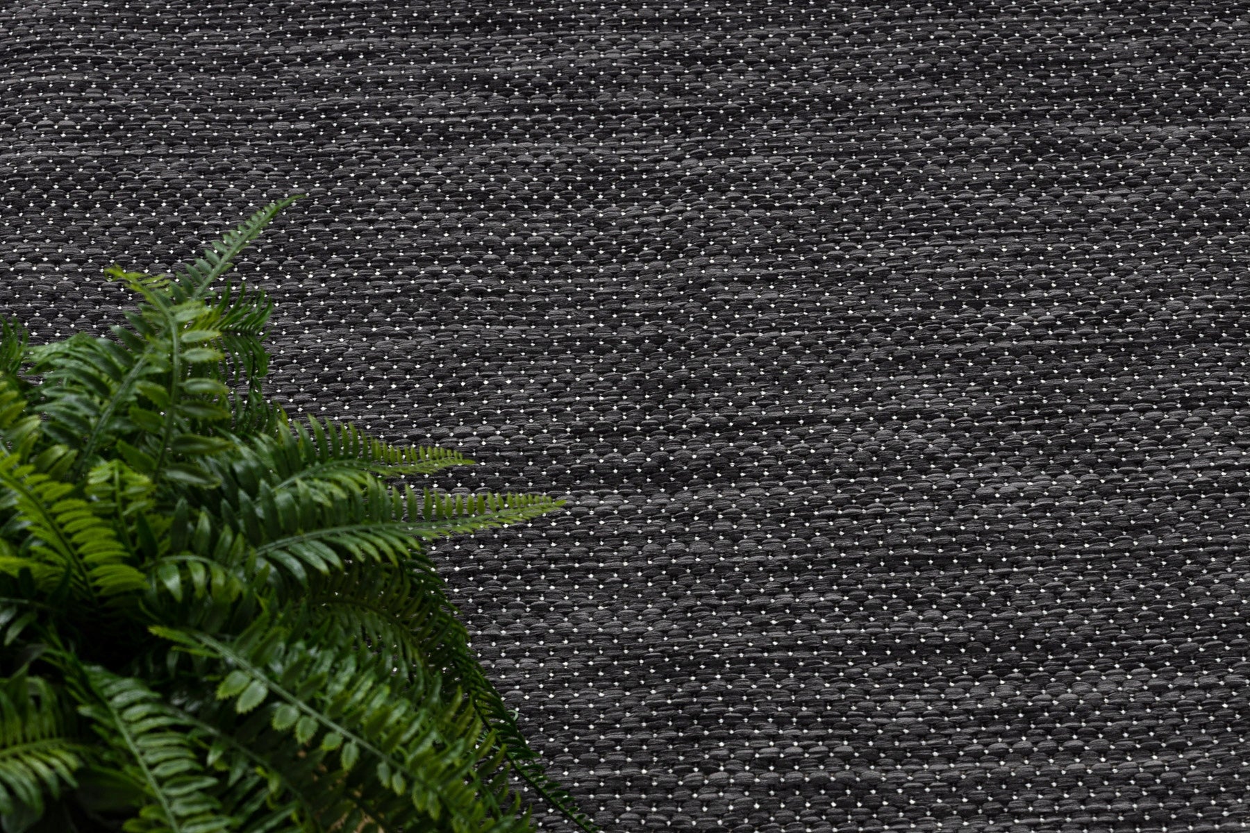 Carpet STRING SION flat weaving black TERRACE WITHOUT PATTERN 140x190 cm Thickness 3 mm