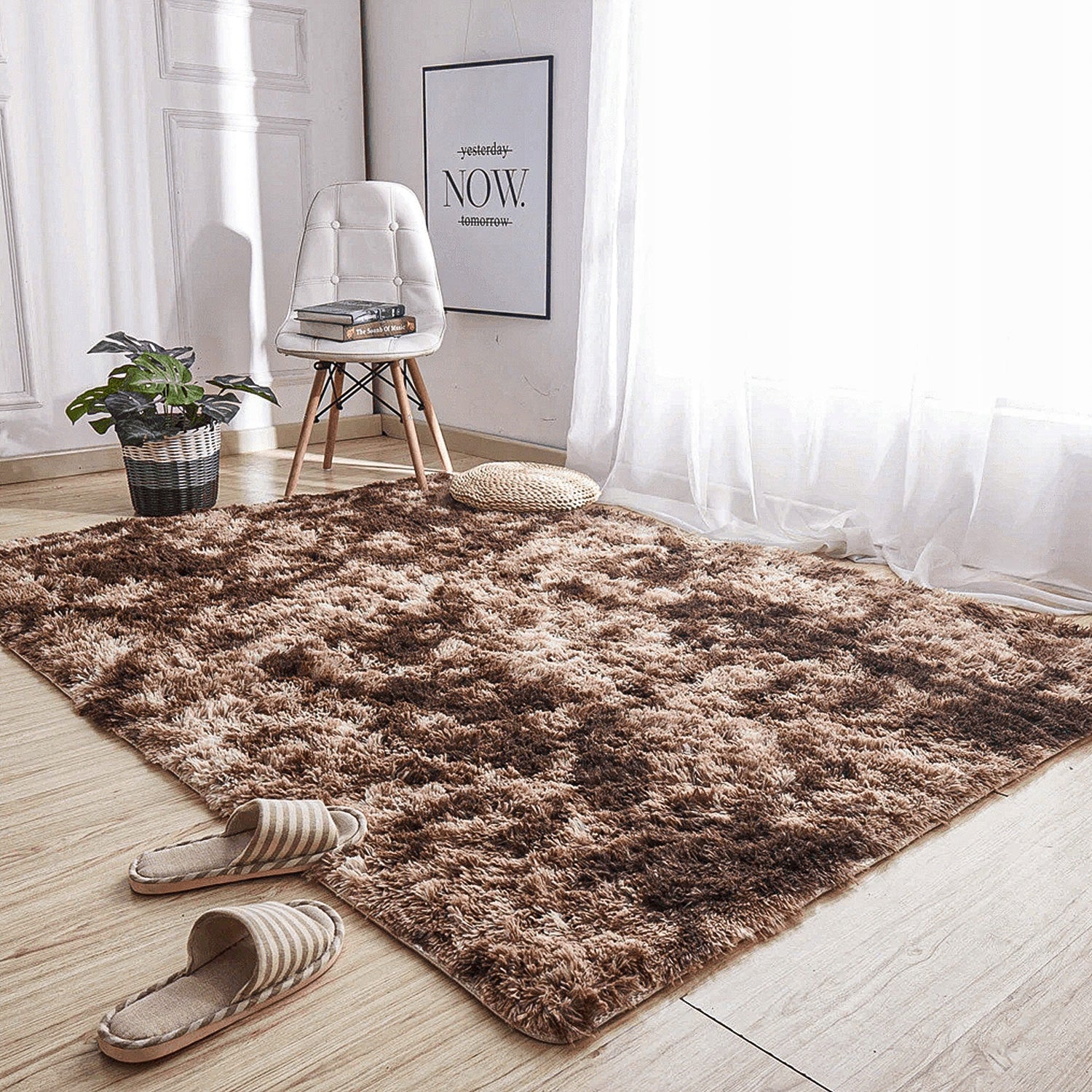 Carpet Shaggy Ombre non-slip modern living room soft 160x200 Brand Strado