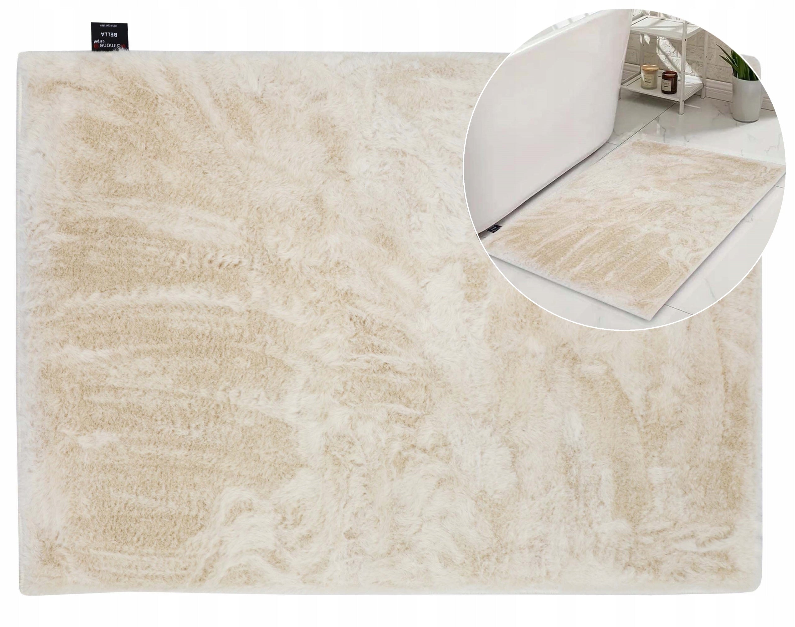 Carpet for Bathroom Soft Rabbit Anti-slip Plush Cream 80x120 cm