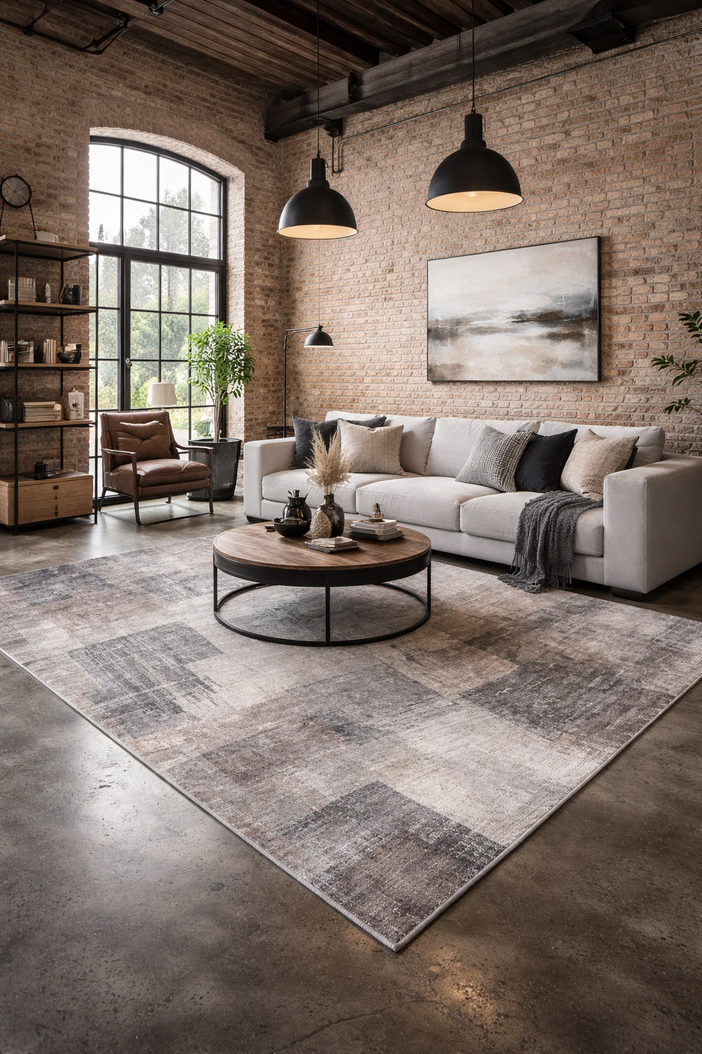 Carpet for Room Rubbed Concrete Modern Soft Plush Flannel 1,6x2,3 Packaging status original