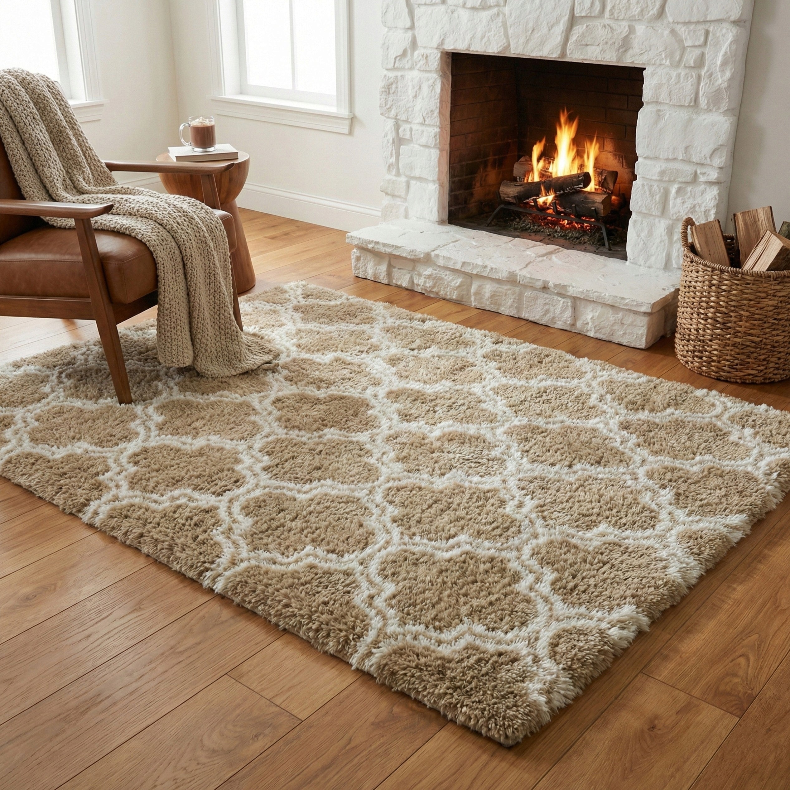 Carpet for living room shaggy DECOR non-slip soft fluffy fashionable 160x220 Product width 220 cm