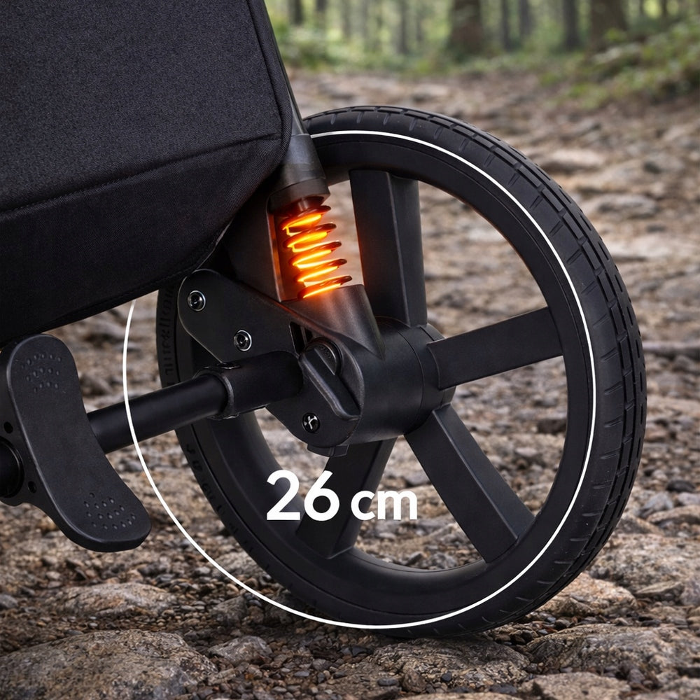 Carrello Bravo SL stroller up to 22kg large basket high backrest DESERT Brand Carrello