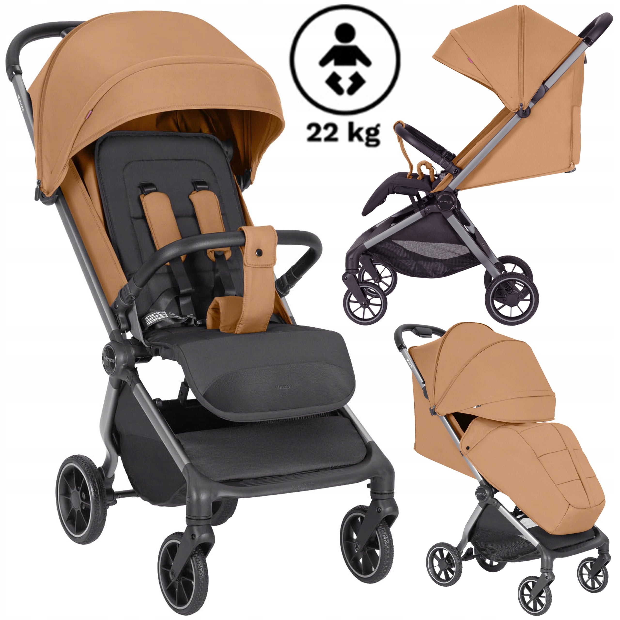 Carrello Stroller LARGE WHEELS 4x LIGHT ADJUSTMENT FOR TRAVEL
