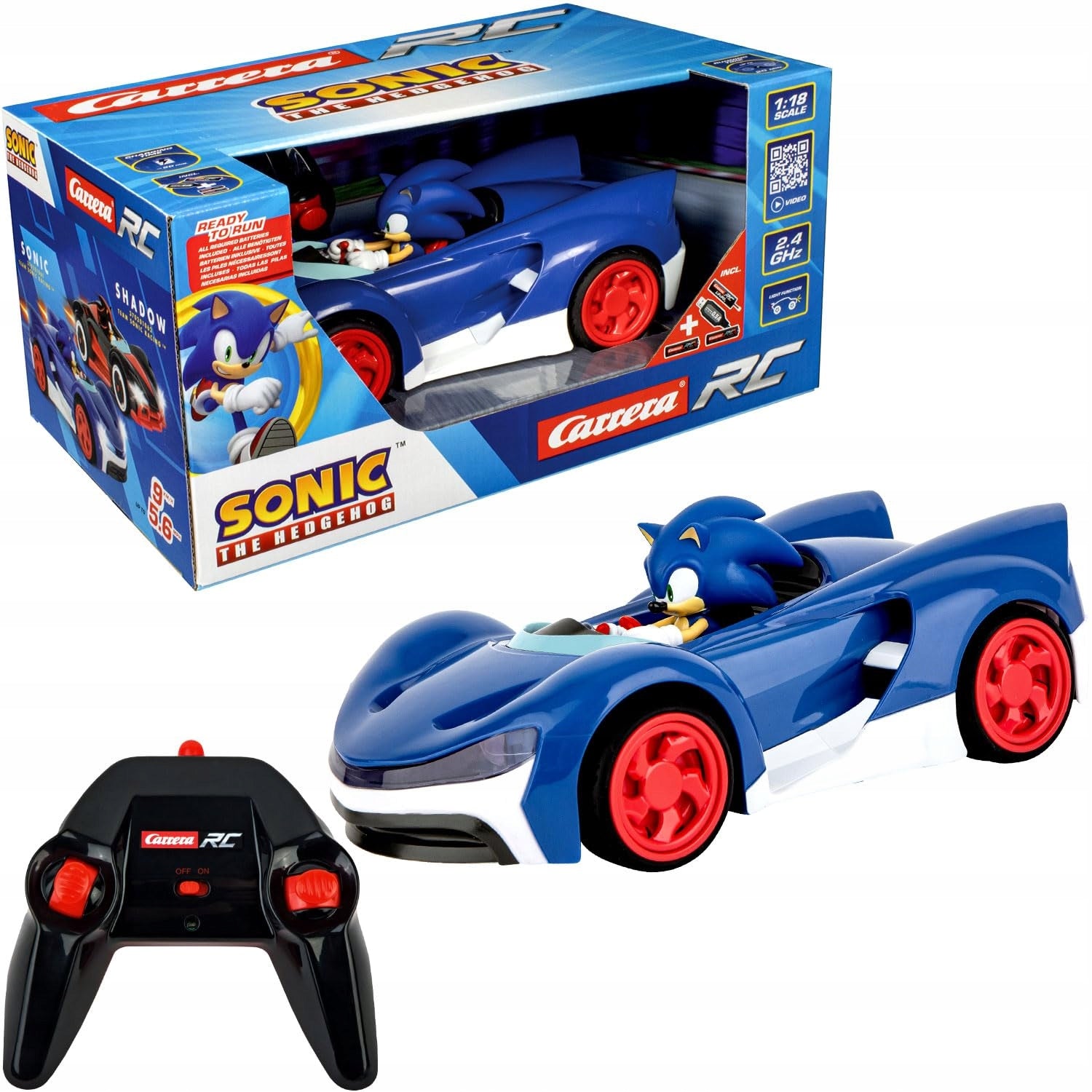 Carrera Rc Team Sonic Racing Sonic Remote Controlled Led 27 cm 1 20 Brand Carrera