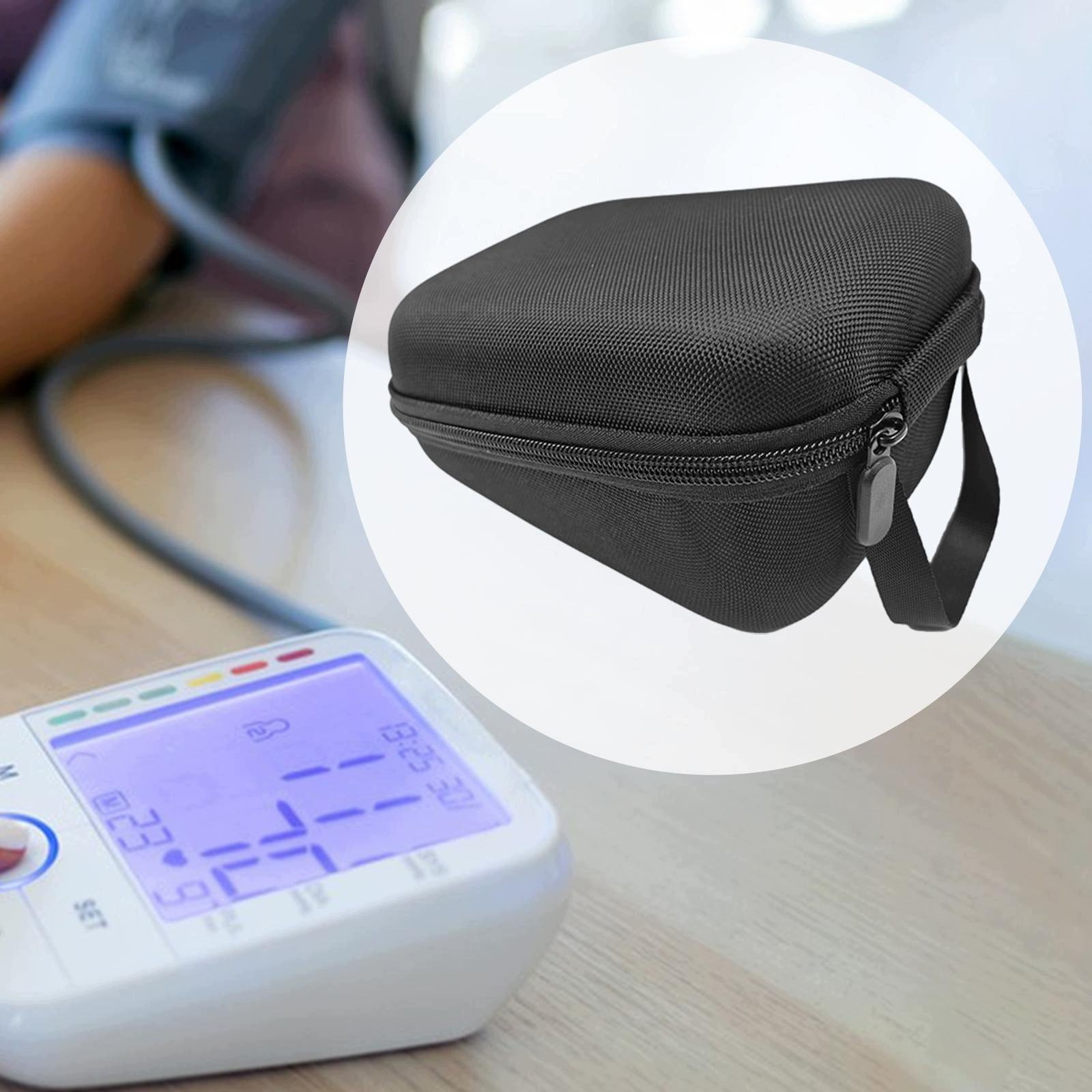Carry Case for Upper Arm Pressure Monitor, Protective Pouch, Black