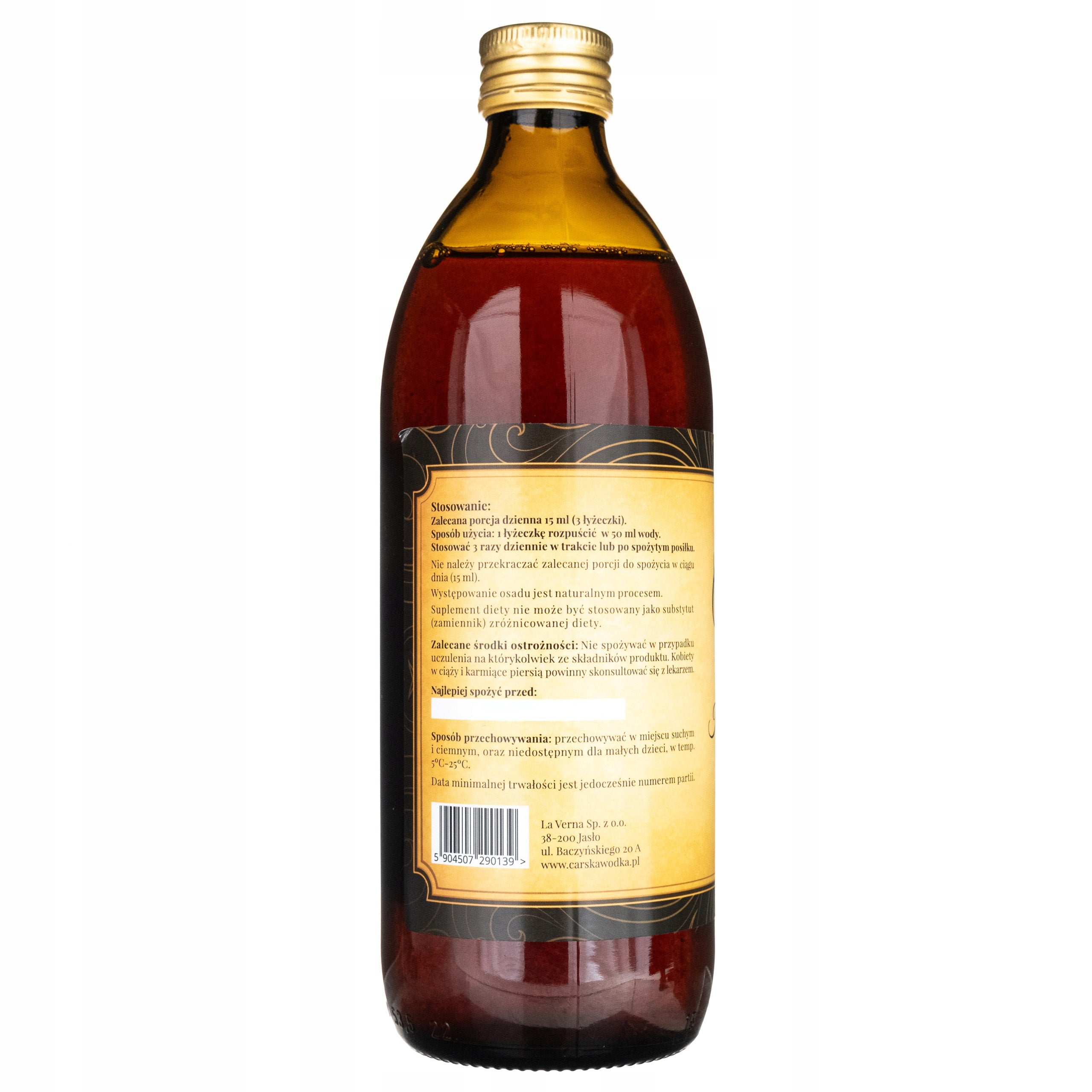 Carska Vodka Stomach Sourdough Bolotov Balm Heartburn Herb Complex 500ml Manufacturer code Zakwas Bołotowa