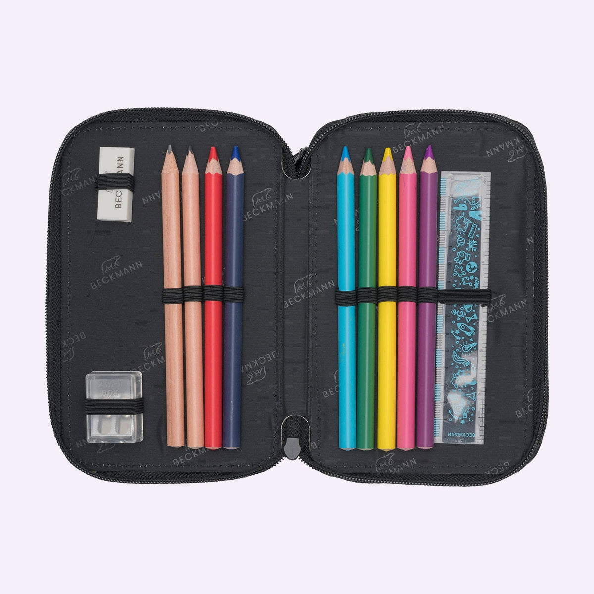 Case with three compartments, fully equipped, black Brand BECKMANN