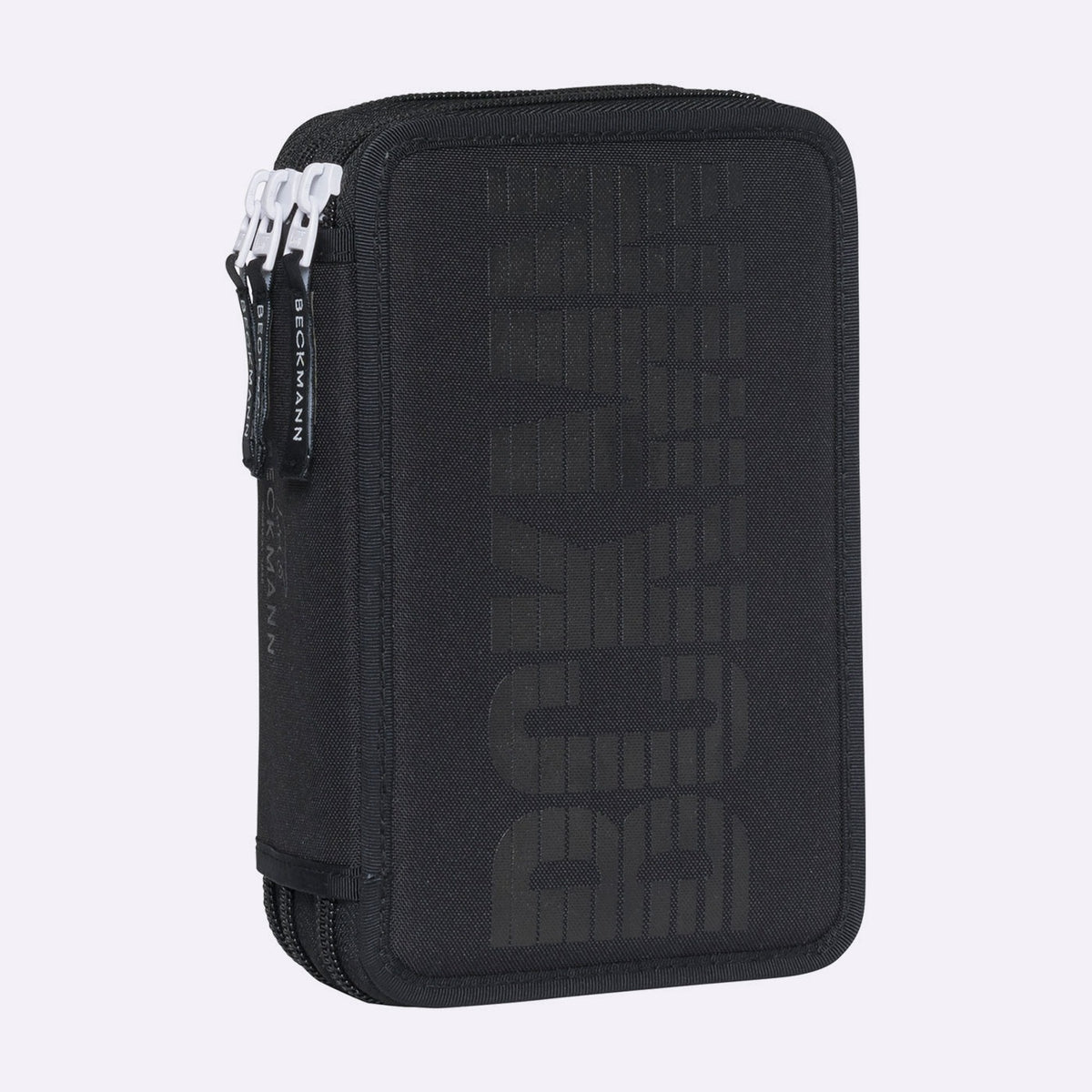 Case with three compartments, fully equipped, black