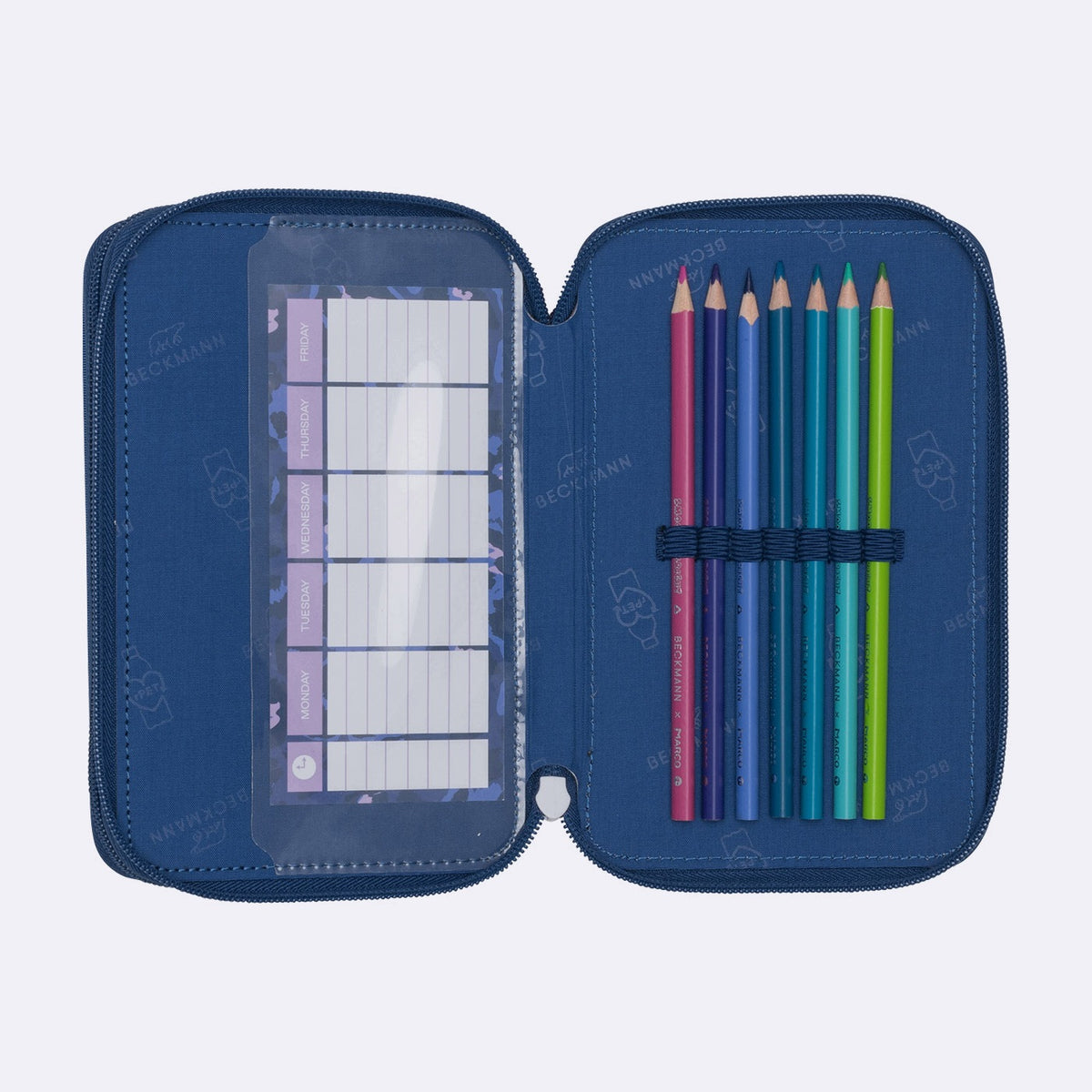 Case with three sections fully equipped, Cheetah Color multicolor