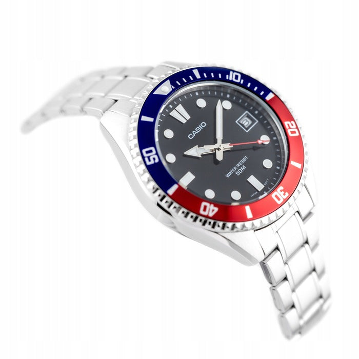 Casio Collection MDV-10D-1A3VEF + ENGRAVING Functions chronograph date display waterproof