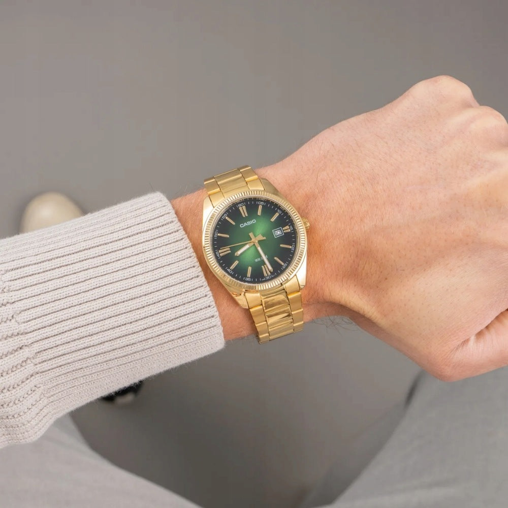 Casio Timeless Collection MTP-1302PGC-3AVEF gold on bracelet Manufacturer code MTP-1302PGC-3AVEF