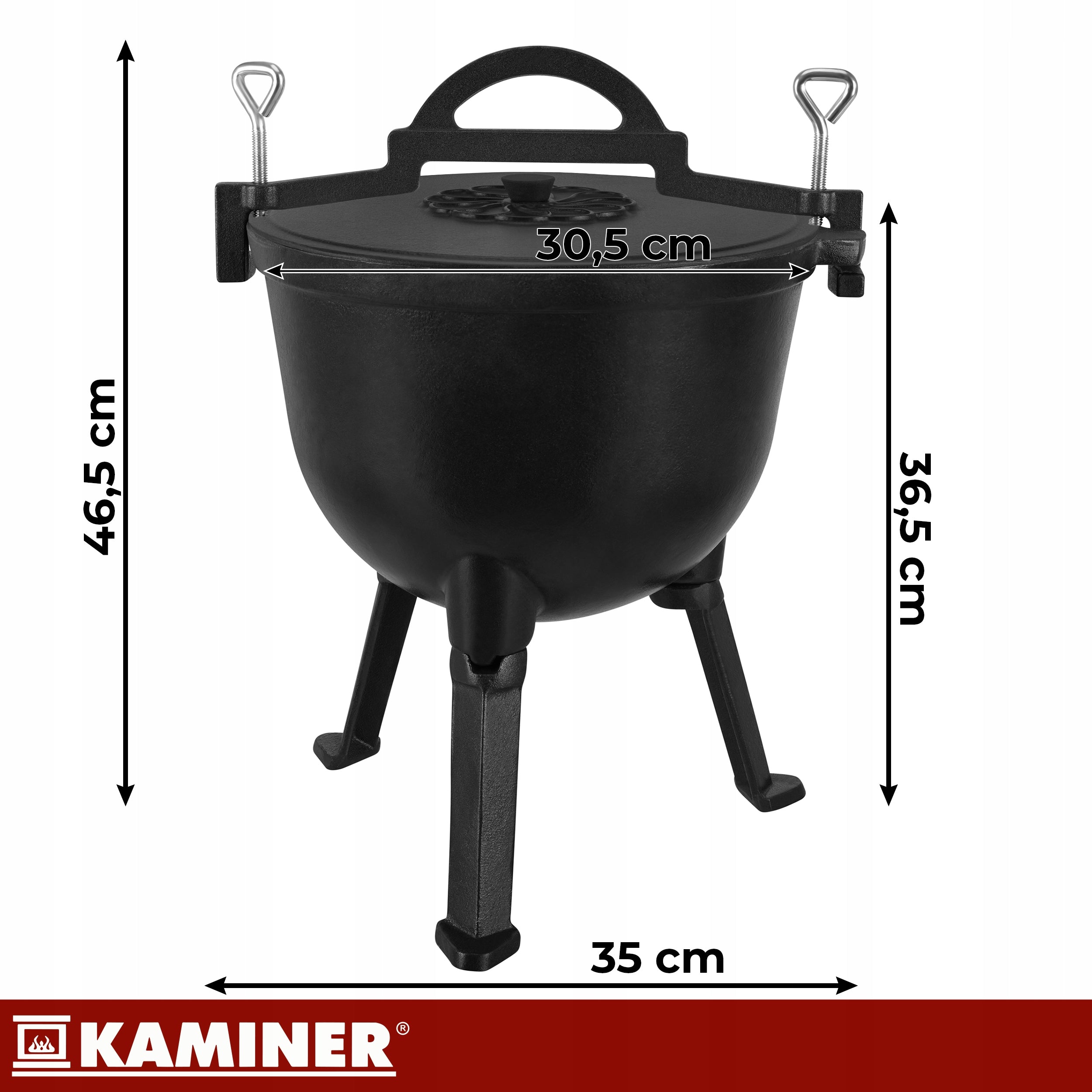Cast Iron Boiler Hunting Pot Hungarian Baking Fire Pit Enameled 10 Kind standing