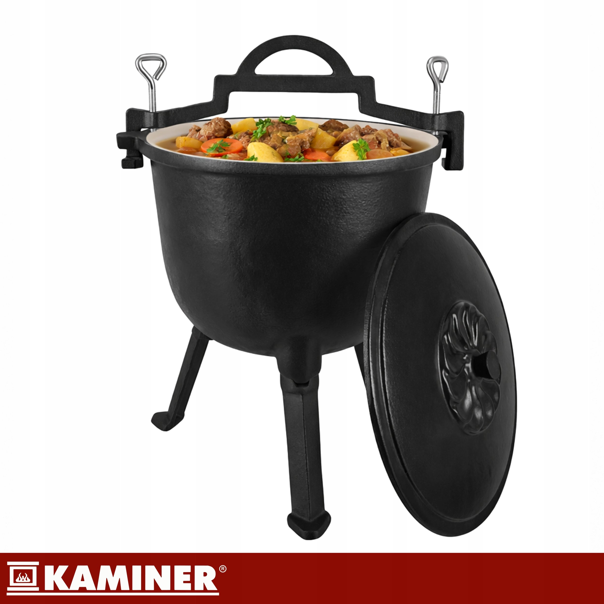 Cast Iron Boiler Hunting Pot Hungarian Fire Pit Enameled 8L Product weight with unit packaging 11.9 kg