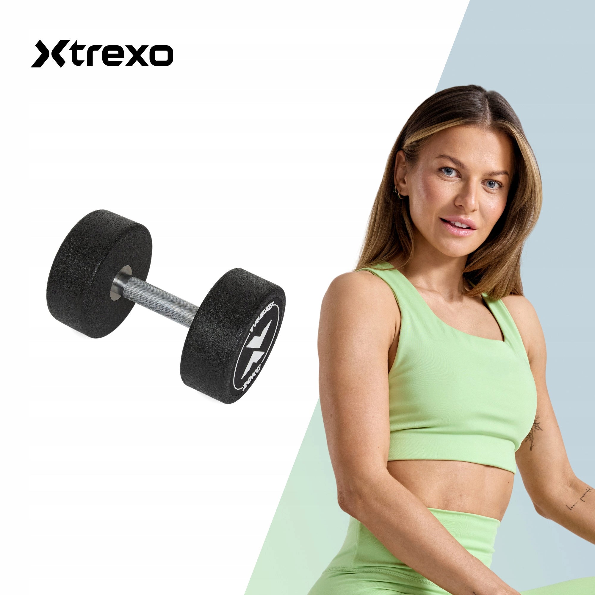 Cast Iron Dumbbell Coated / Rubberized XTREXO Pro 20 kg / Exercise Weight Manufacturer code XTREXO Pro