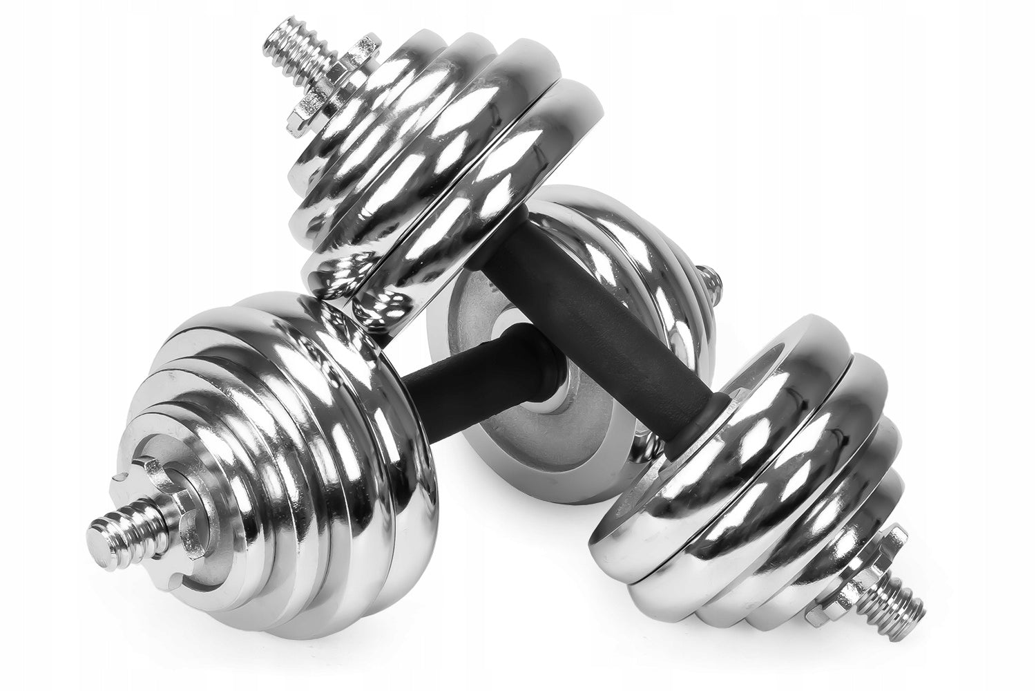 Cast Iron Dumbbells 2x15kg SUITCASE Adjustable Chrome Plate Set Griffins EAN (GTIN) 5904169473185