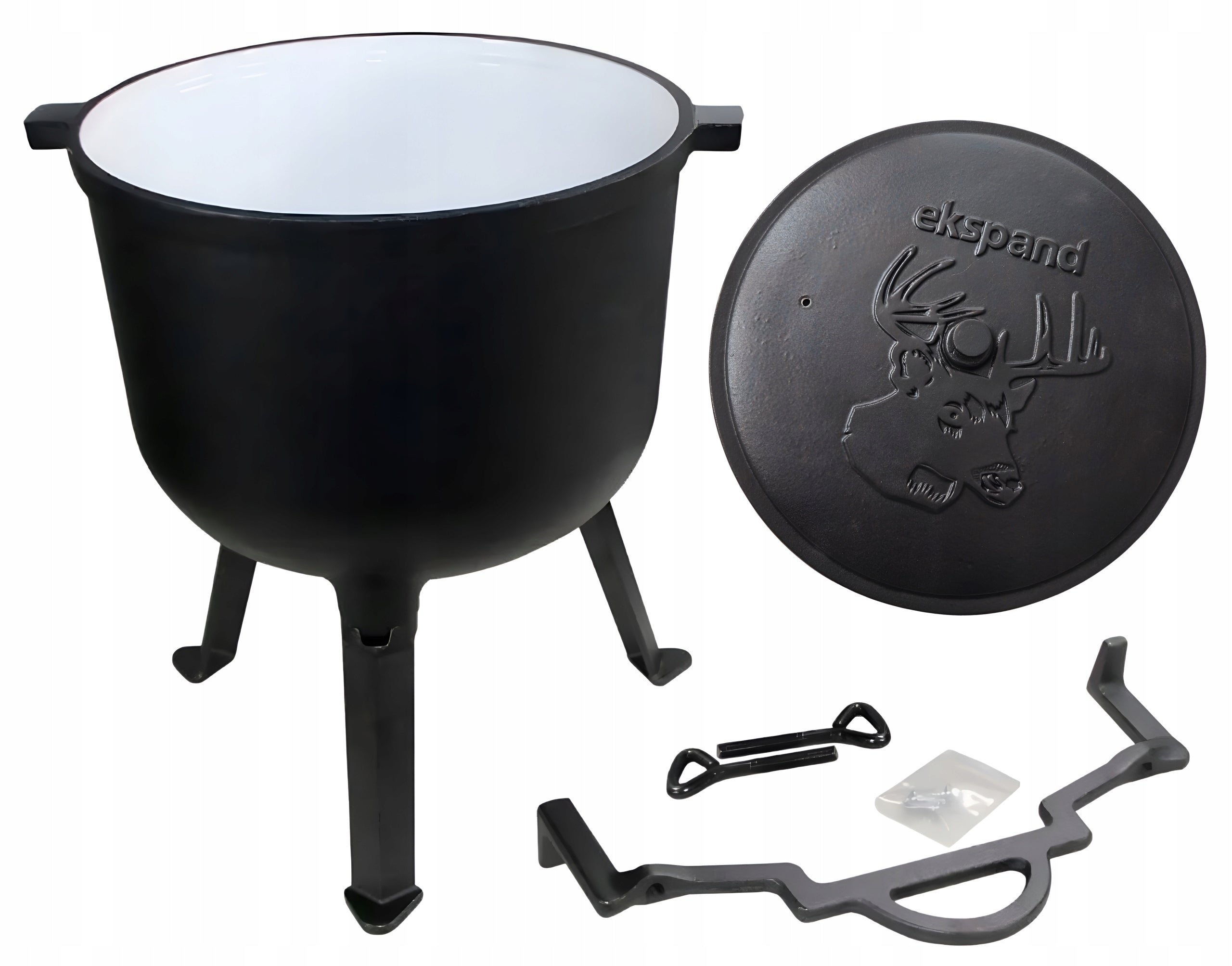 Cast iron boiler 8l ENAMELLED HUNTING pot roast for bonfire grill Manufacturer Ekspand