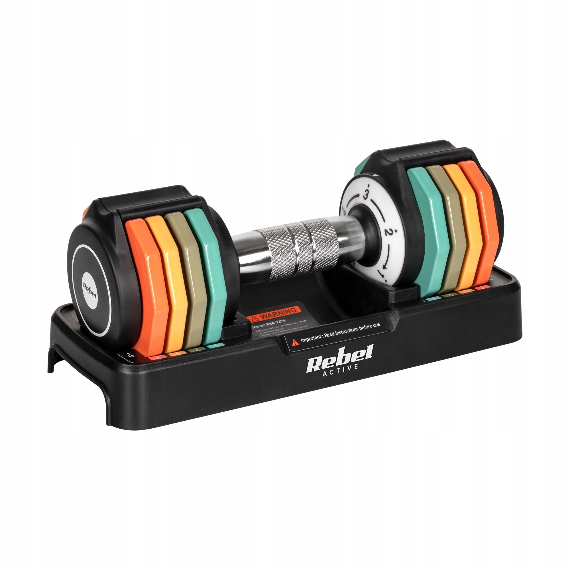 Cast iron dumbbells adjustable set 2x5kg automatic stroke every 1kg Rebel Brand Rebel