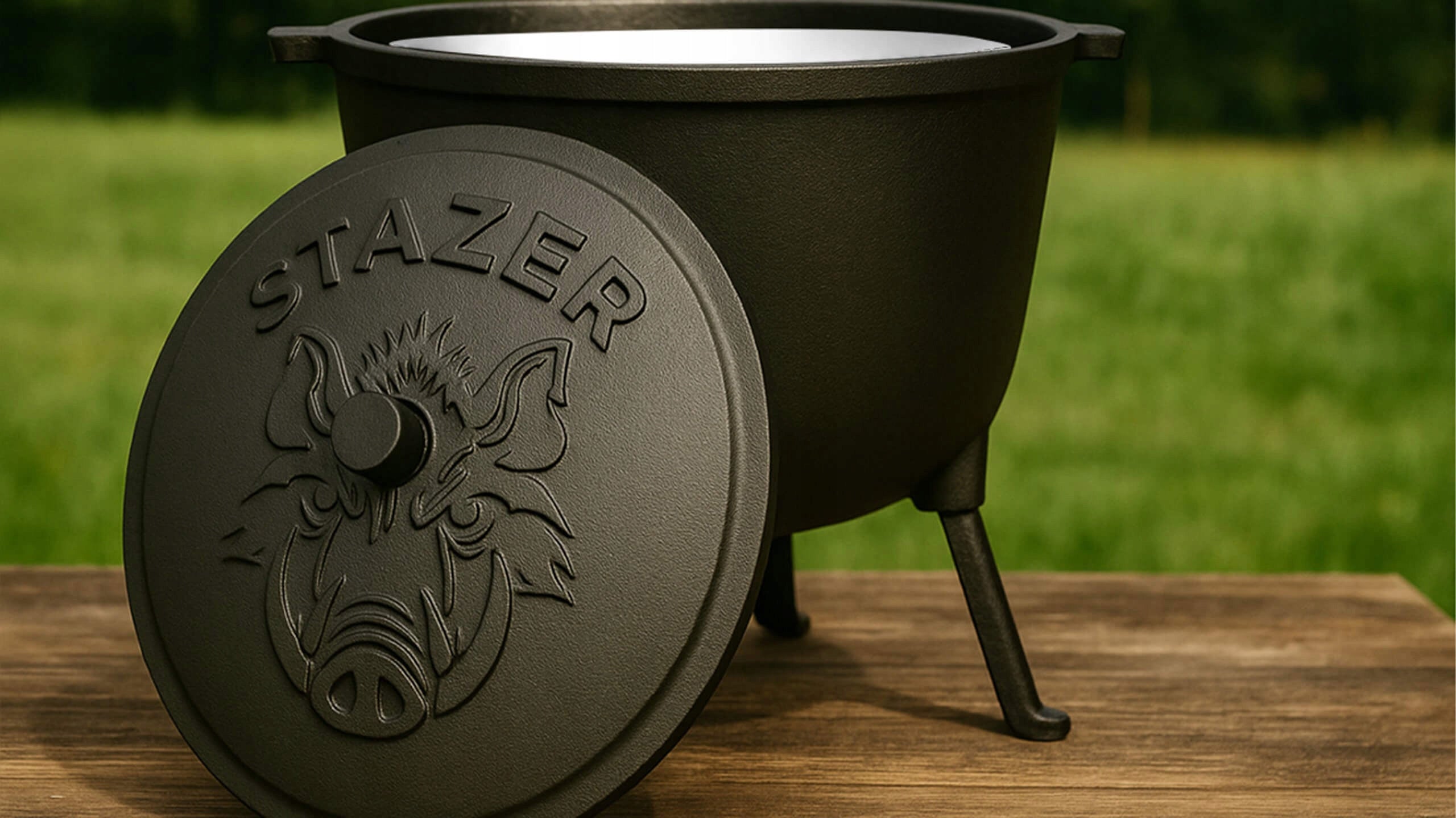 Cast iron enamelled hunting pot Hungarian roasts large 10L Manufacturer code węgierski Garden Party do ogrodu solidny