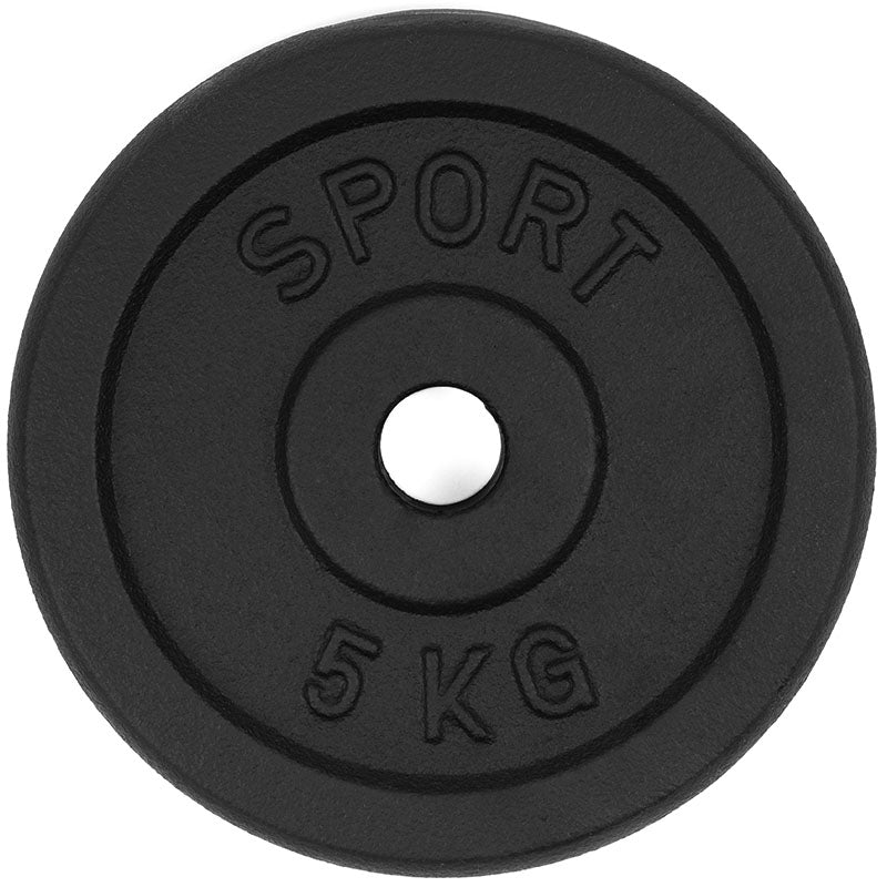 Cast iron load 2x5kg 28mm plate disc set 10kg effort for dumbbells Manufacturer code TŻ 5 kg 28 mm